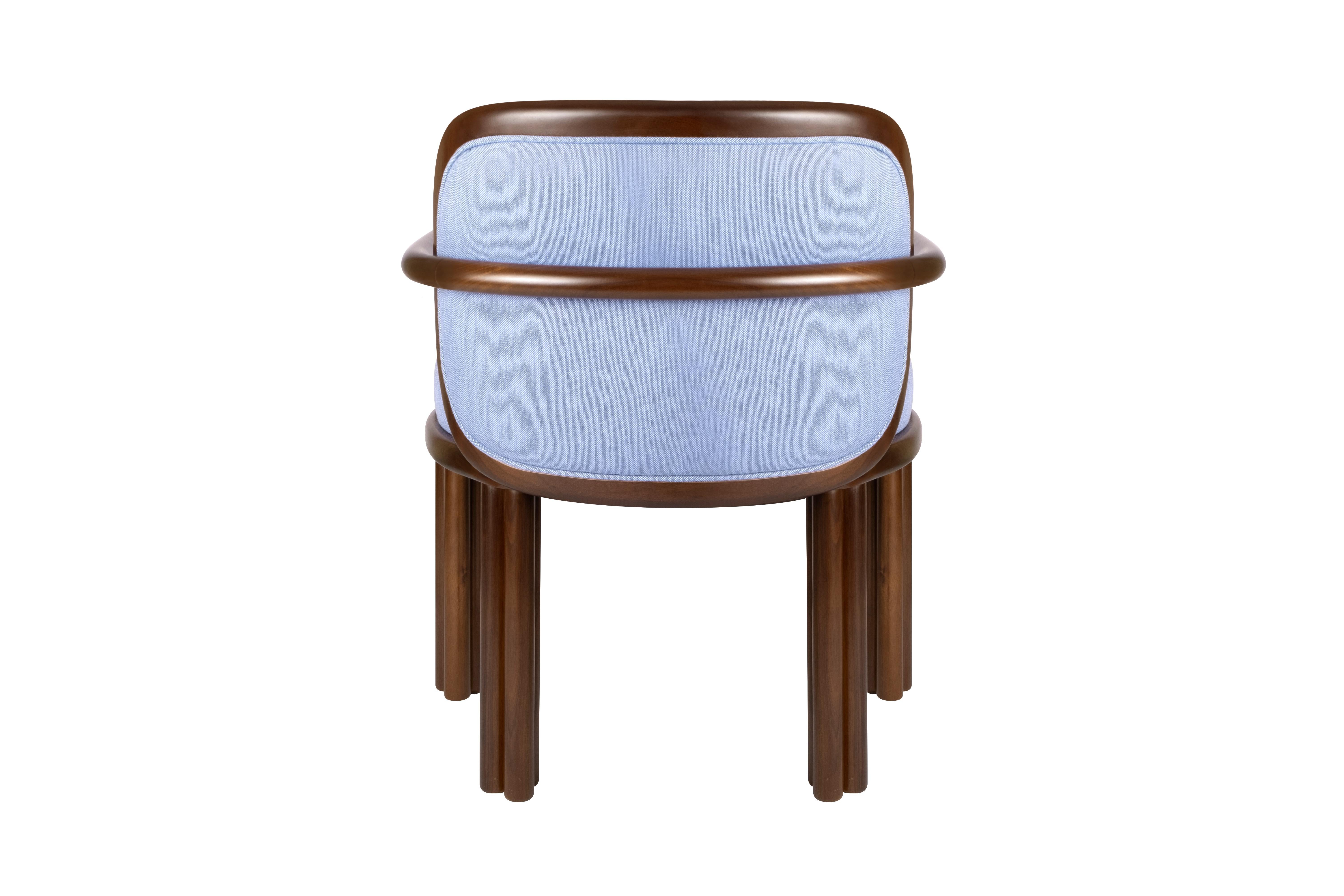 Set of 4 21st Century James Dining Chair Walnut Wood by Wood Tailors en vente 3