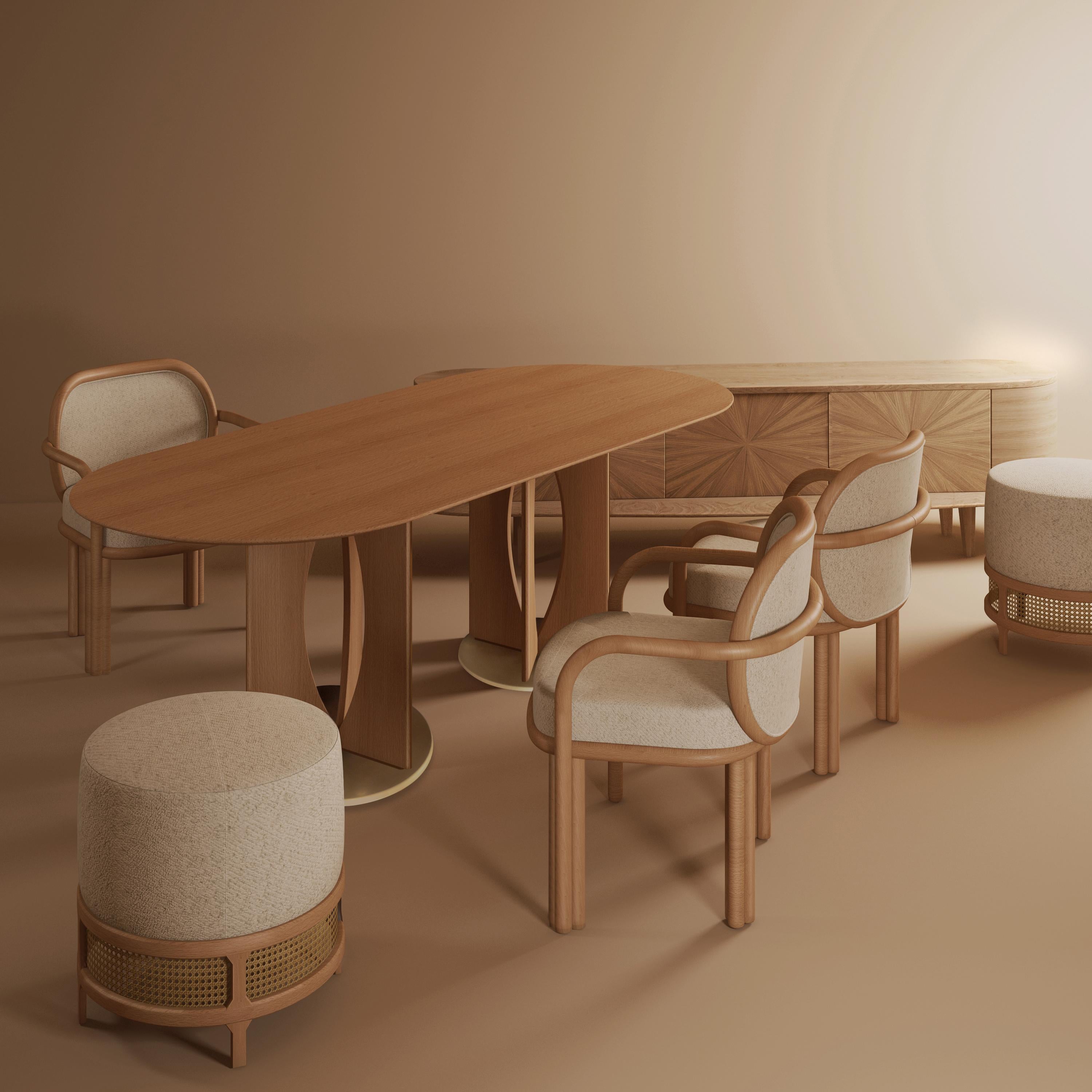 XXIe siècle et contemporain Set of 4 21st Century James Dining Chair Walnut Wood by Wood Tailors en vente