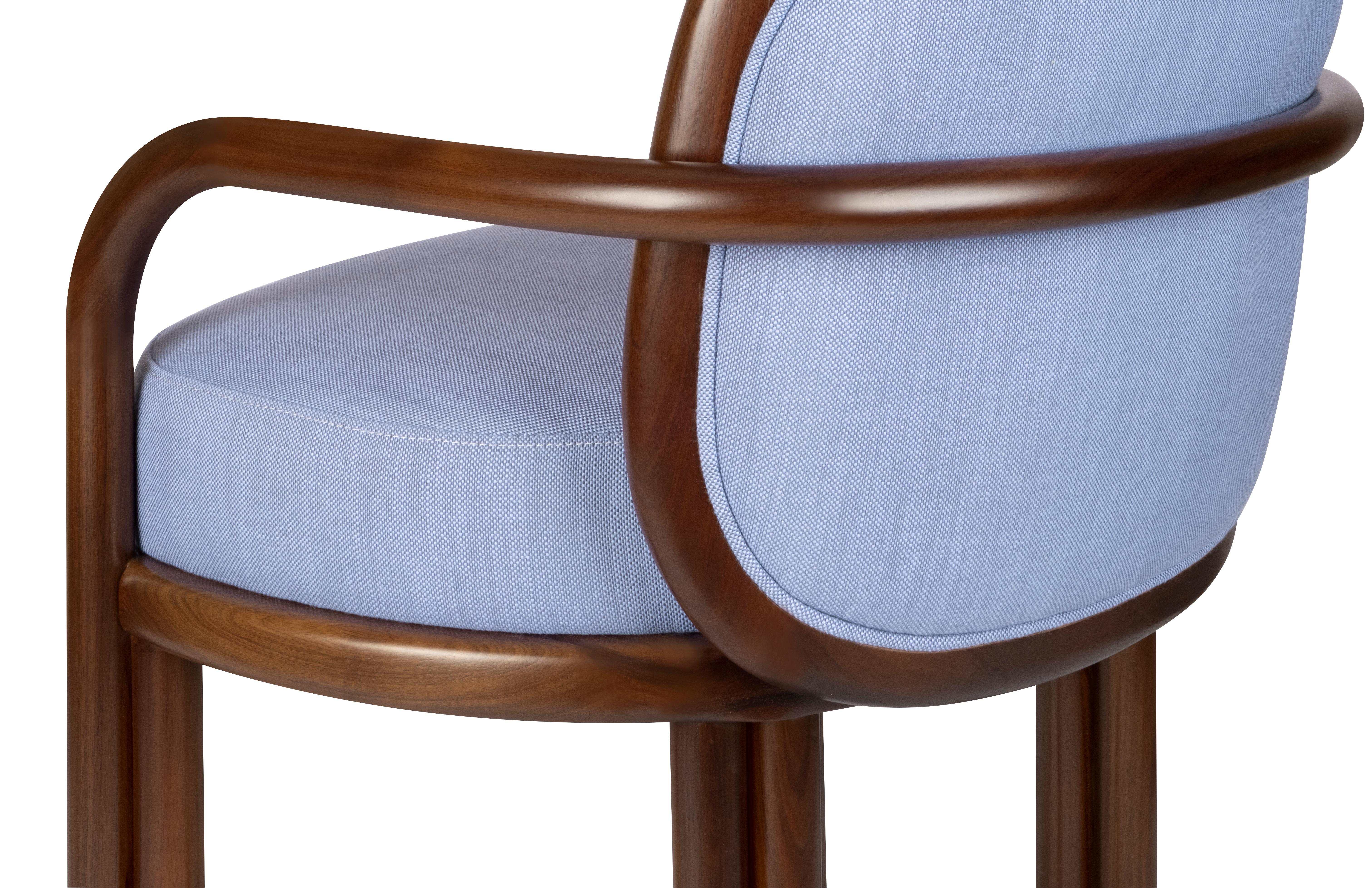 Noyer Set of 4 21st Century James Dining Chair Walnut Wood by Wood Tailors en vente
