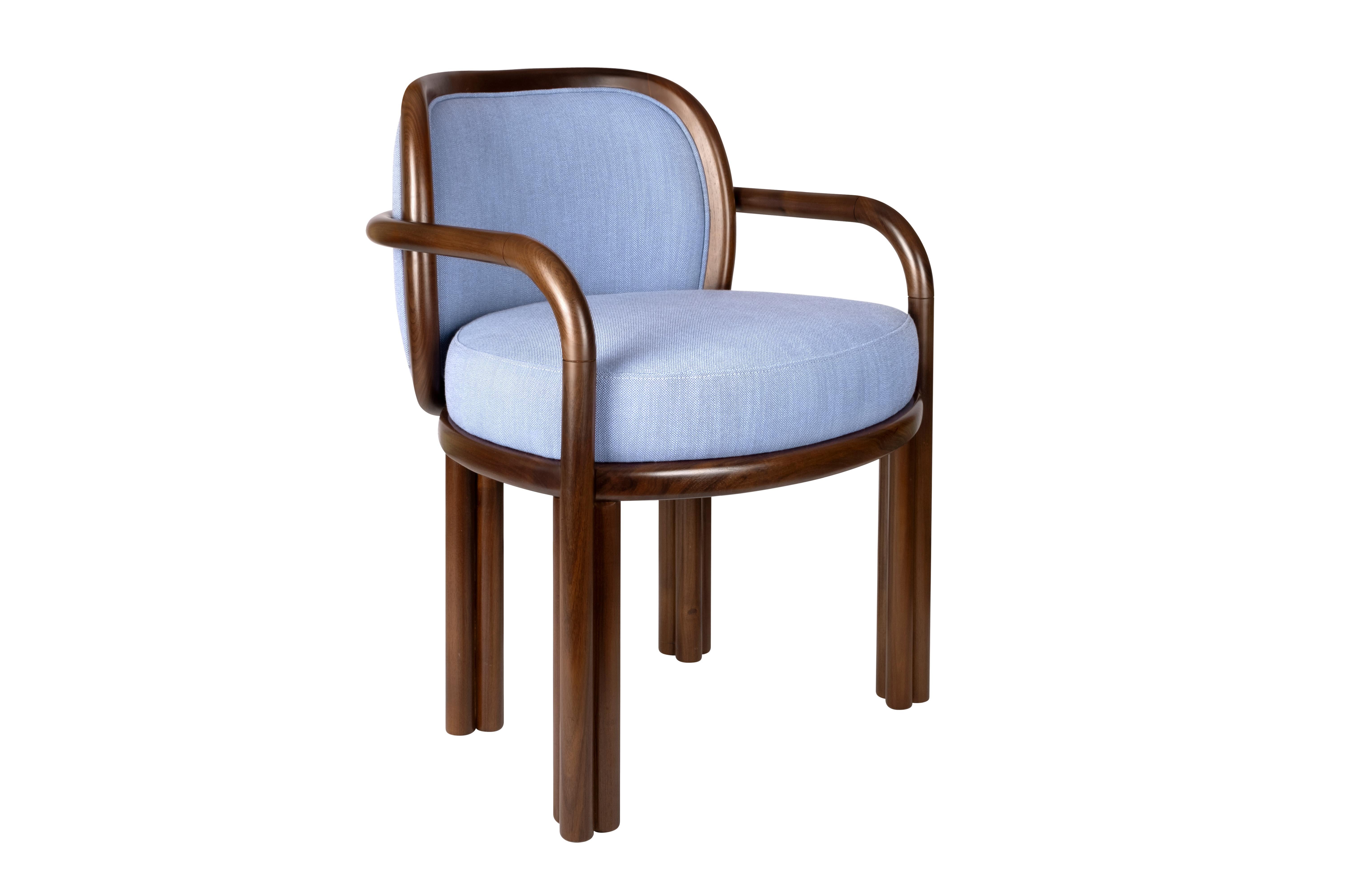 Set of 4 21st Century James Dining Chair Walnut Wood by Wood Tailors en vente 1