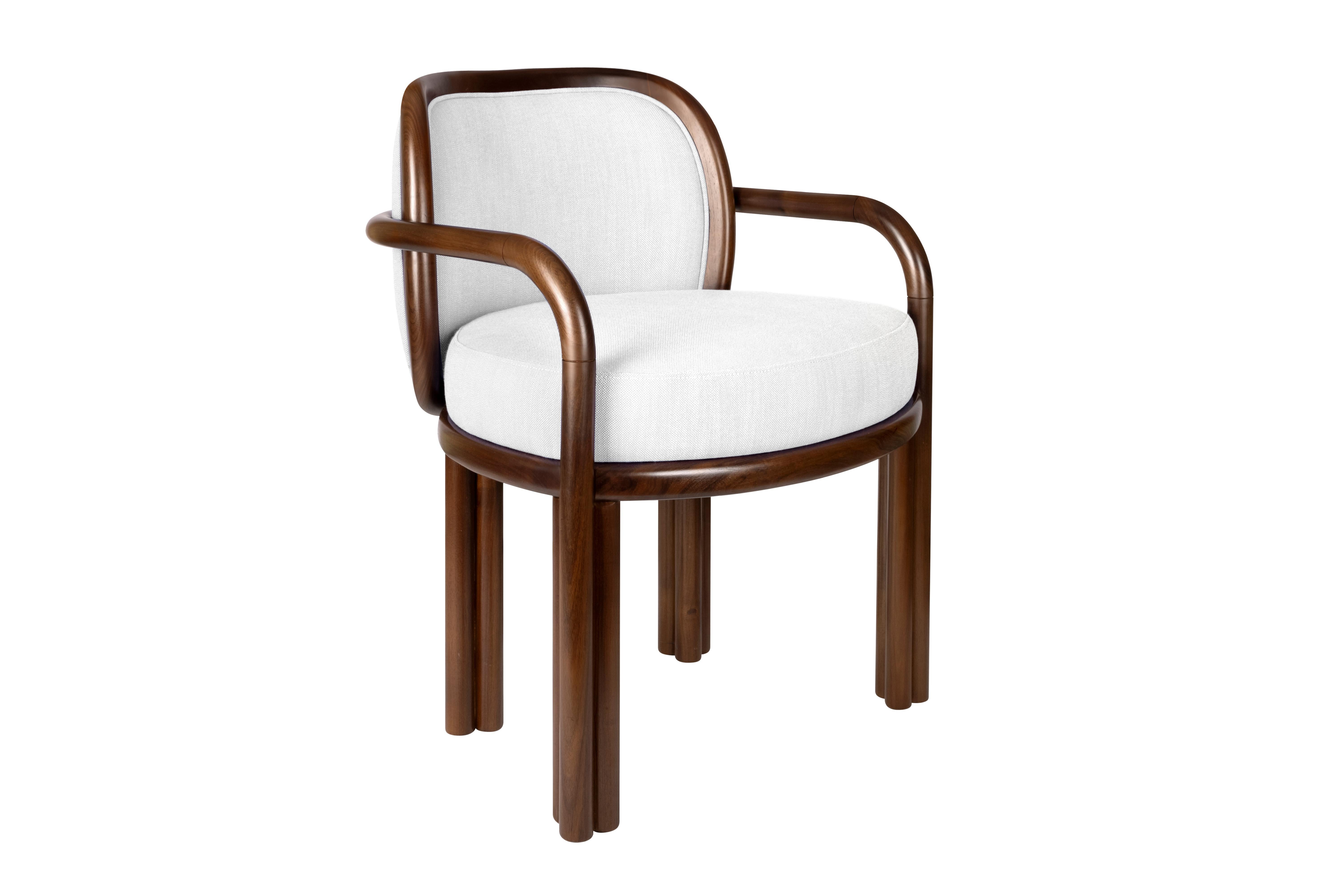 Set of 4 21st Century James Dining Chair Walnut Wood by Wood Tailors en vente 2