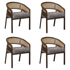 Set of 4 21st Rattan Spencer Dining Chair Wood by Wood Tailors Club