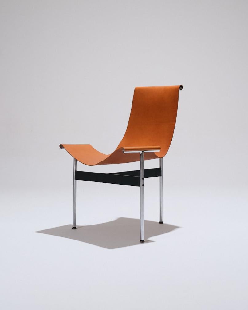 Moderno Set di 4 sedie 3LC in pelle e metallo, Littell & Katavolos, anni '60 in vendita