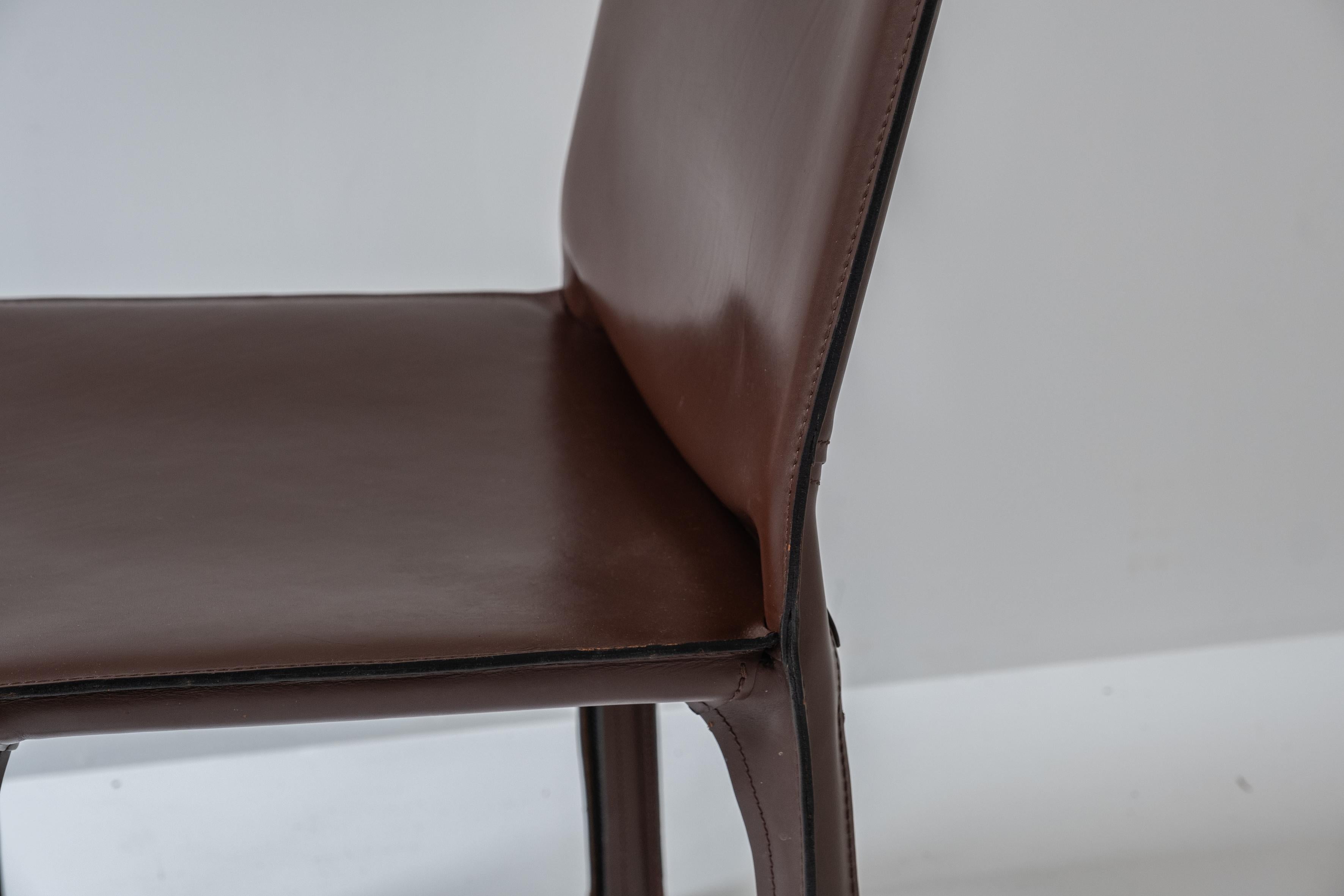 Set of 4 “412” Cab Chairs by Mario Bellini for Cassina, Italy, 1977 5