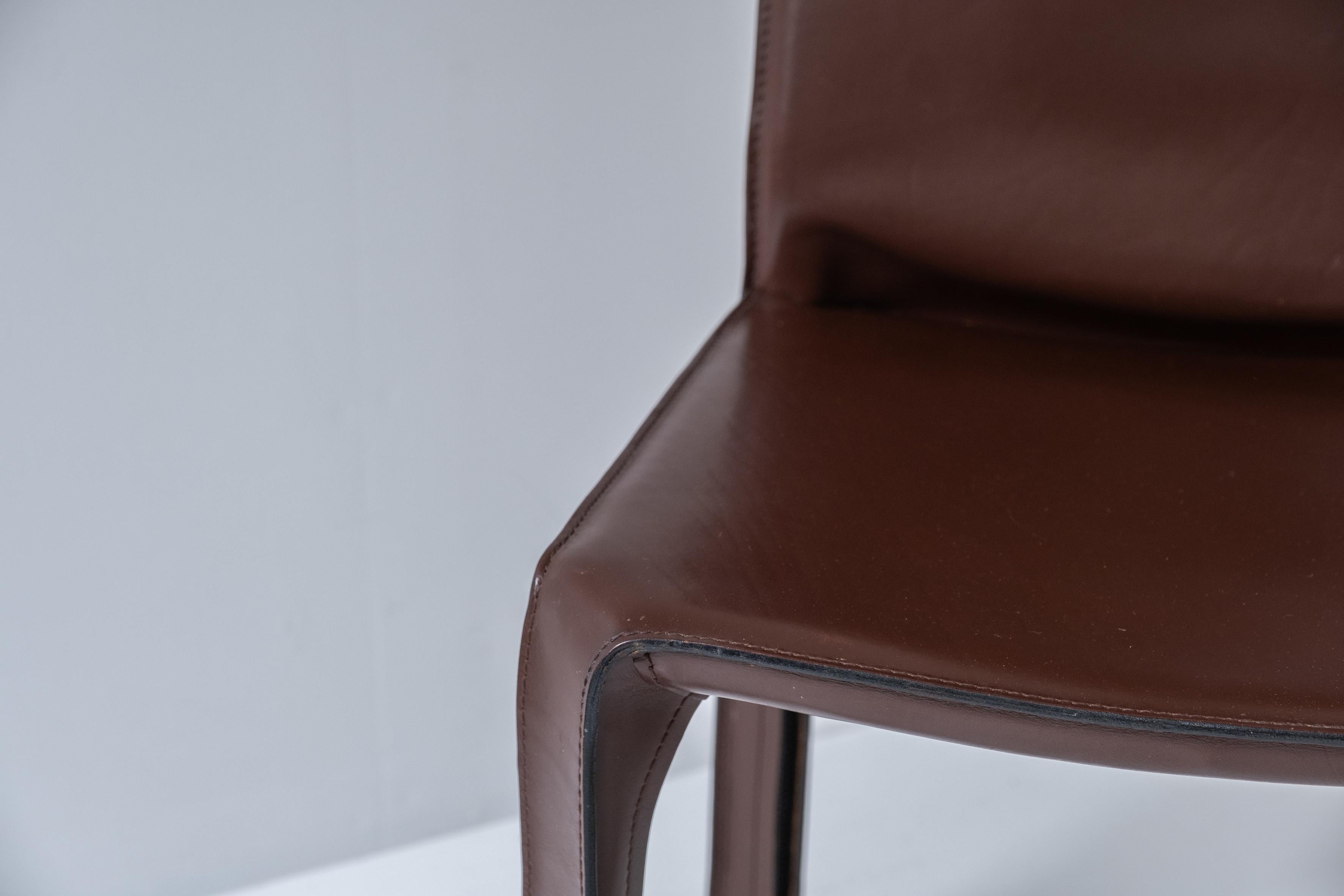 Set of 4 “412” Cab Chairs by Mario Bellini for Cassina, Italy, 1977 7