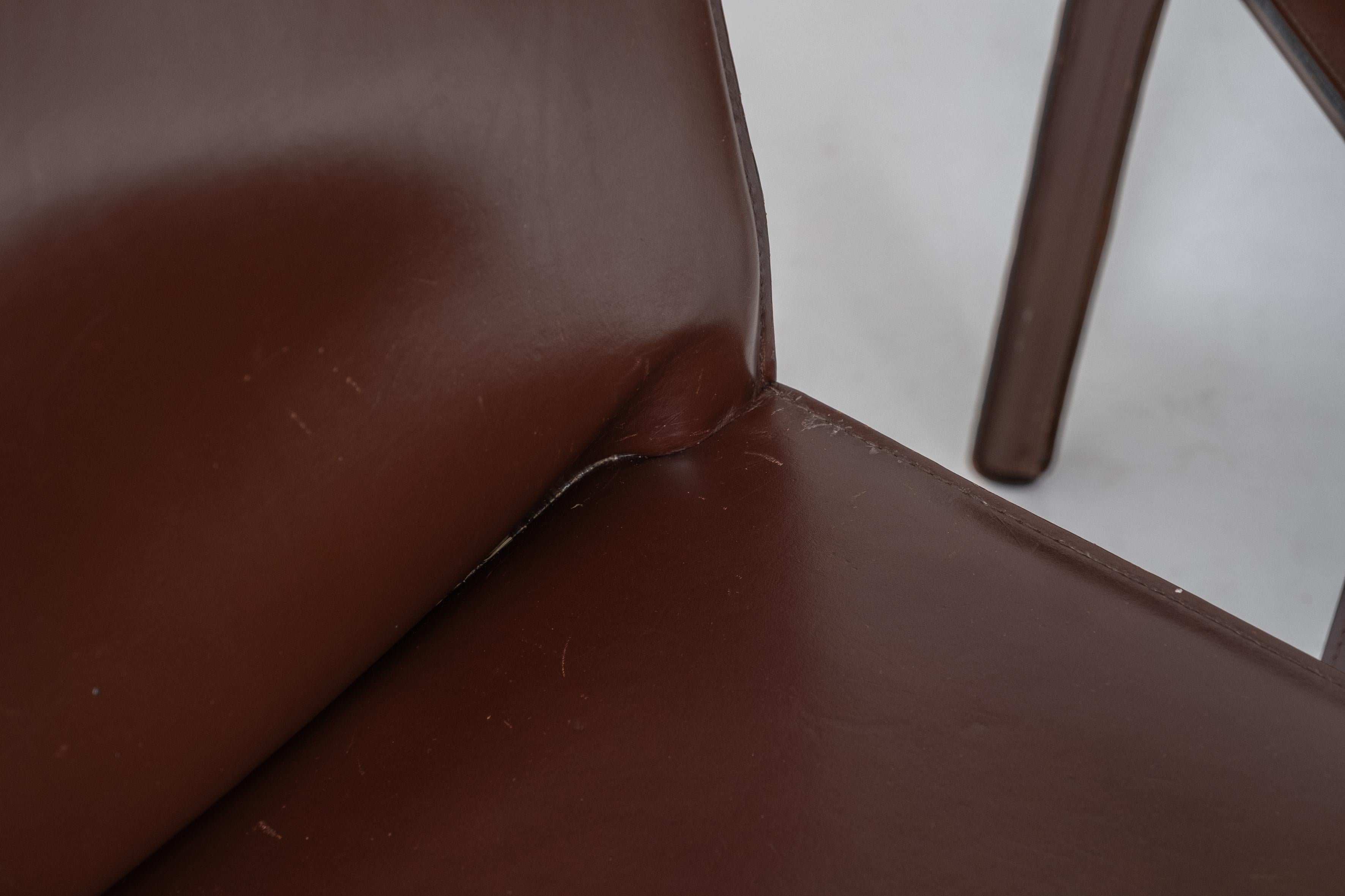 Set of 4 “412” Cab Chairs by Mario Bellini for Cassina, Italy, 1977 10