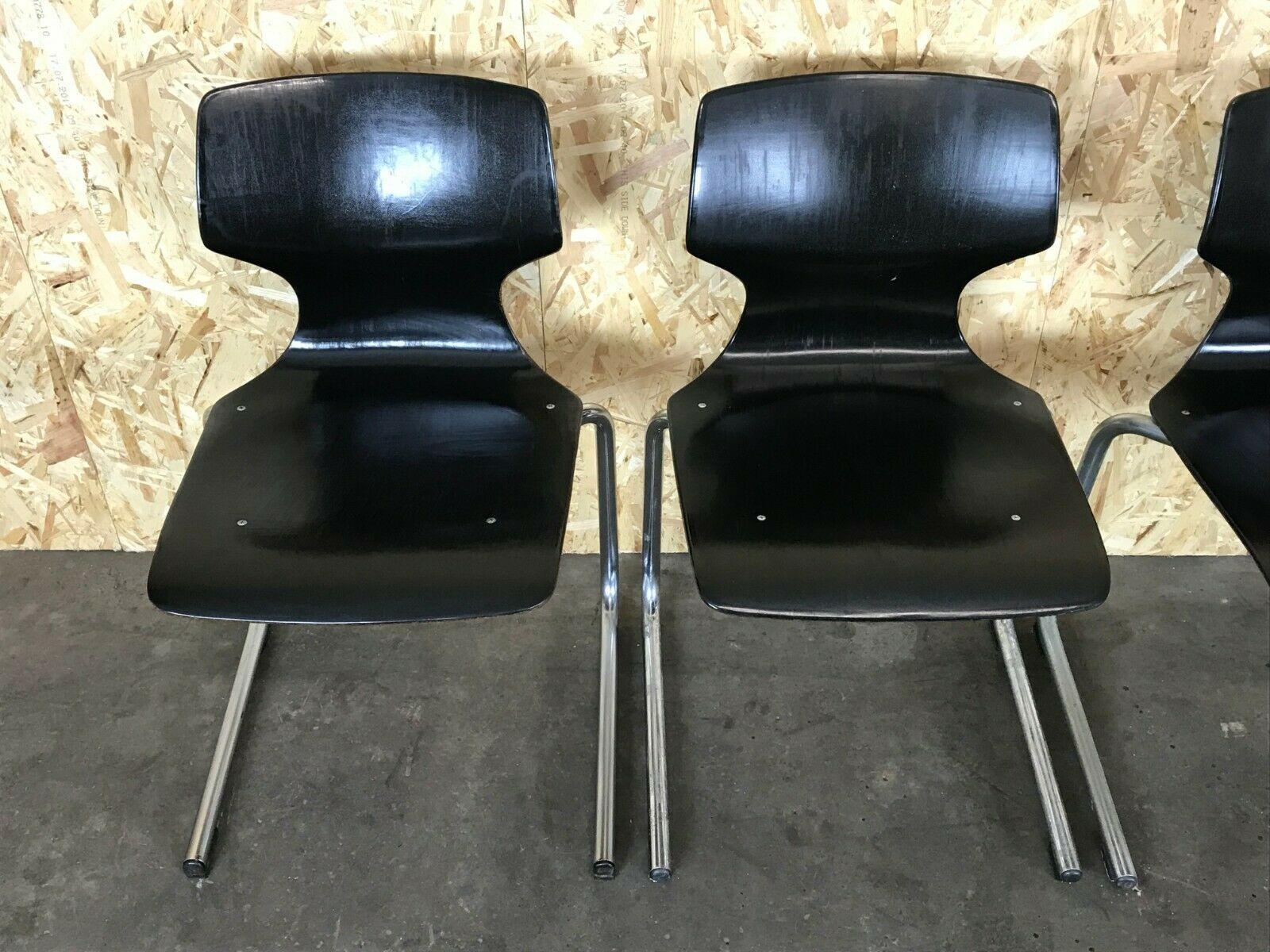 Set of 4 60s 70s Pagholz Chair Cantilever Chrome Tubular Steel In Fair Condition In Neuenkirchen, NI