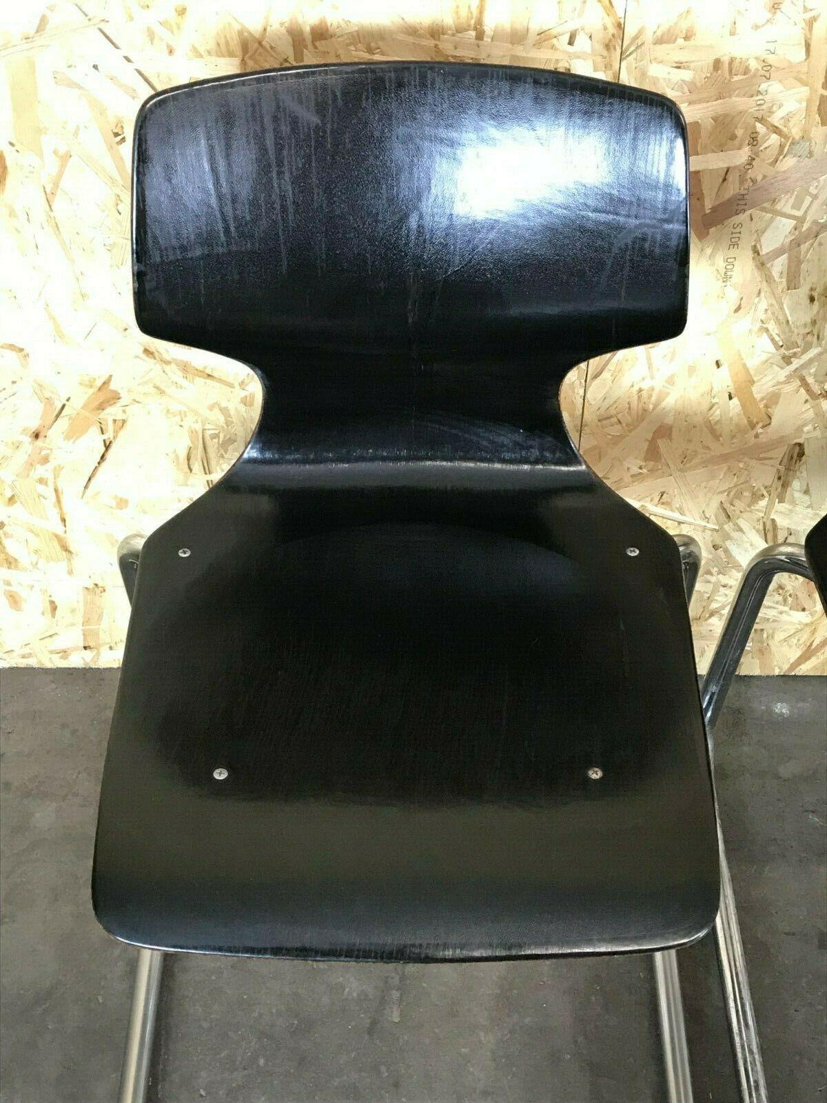 Set of 4 60s 70s Pagholz Chair Cantilever Chrome Tubular Steel 1