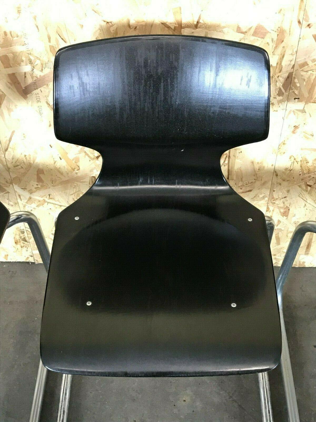 Set of 4 60s 70s Pagholz Chair Cantilever Chrome Tubular Steel 2