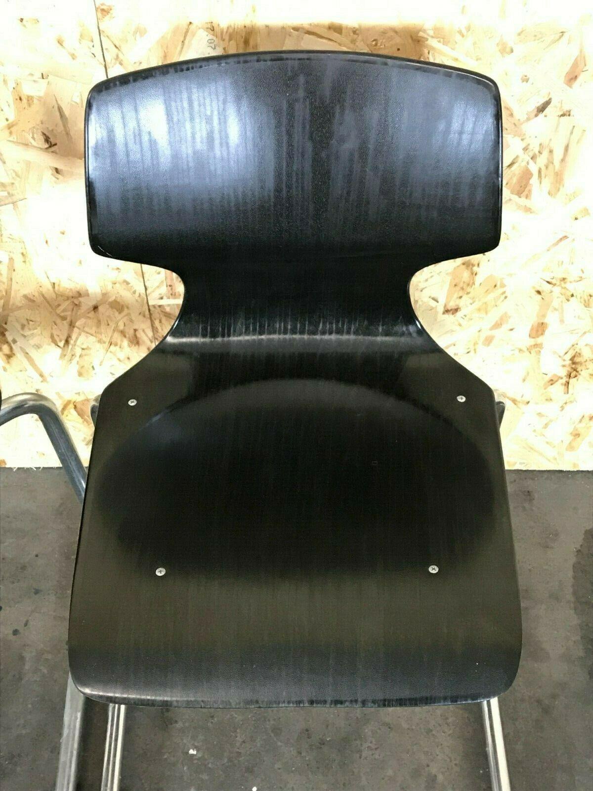 Set of 4 60s 70s Pagholz Chair Cantilever Chrome Tubular Steel 4