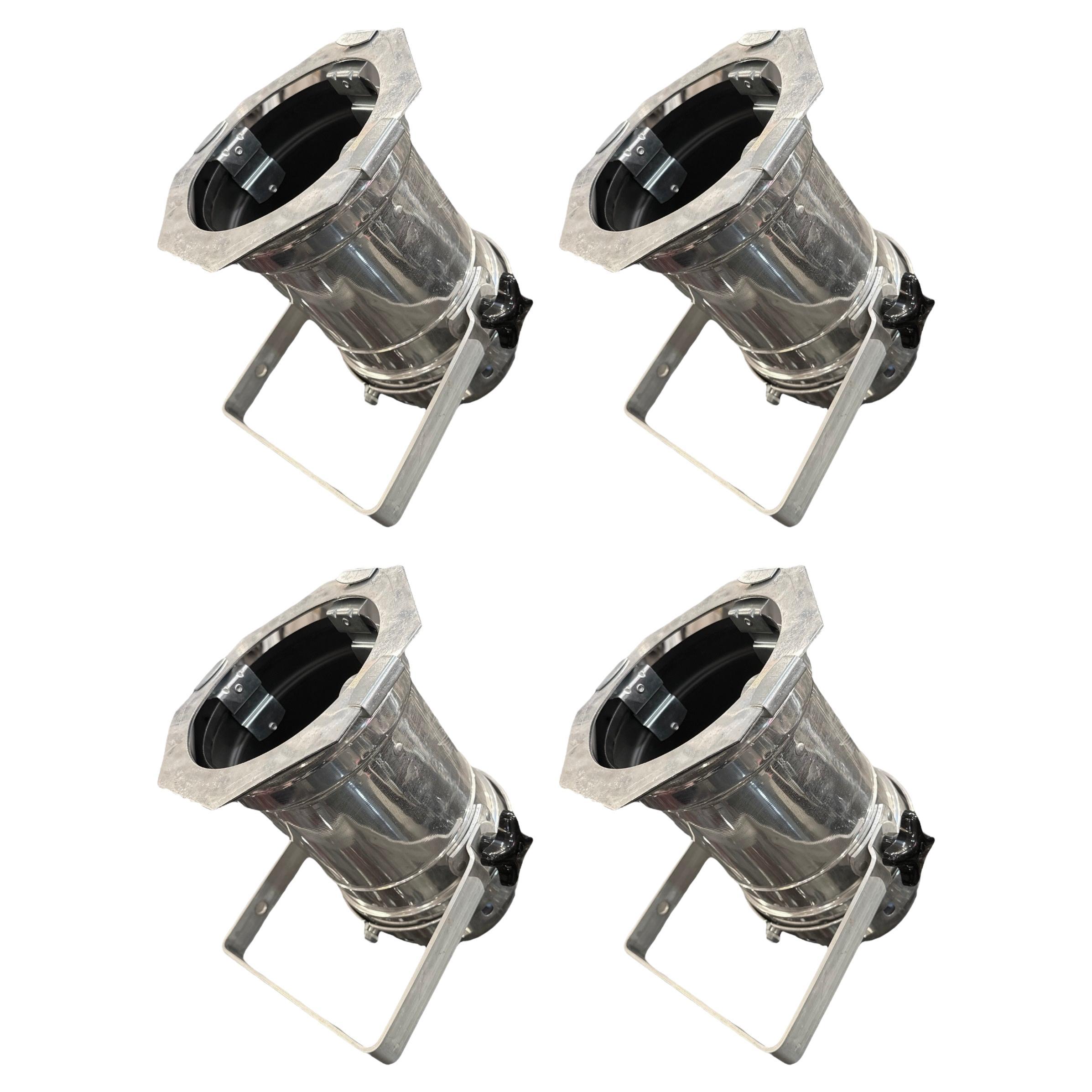 Set of 4 70s Aluminum Stage SpotLight For Sale