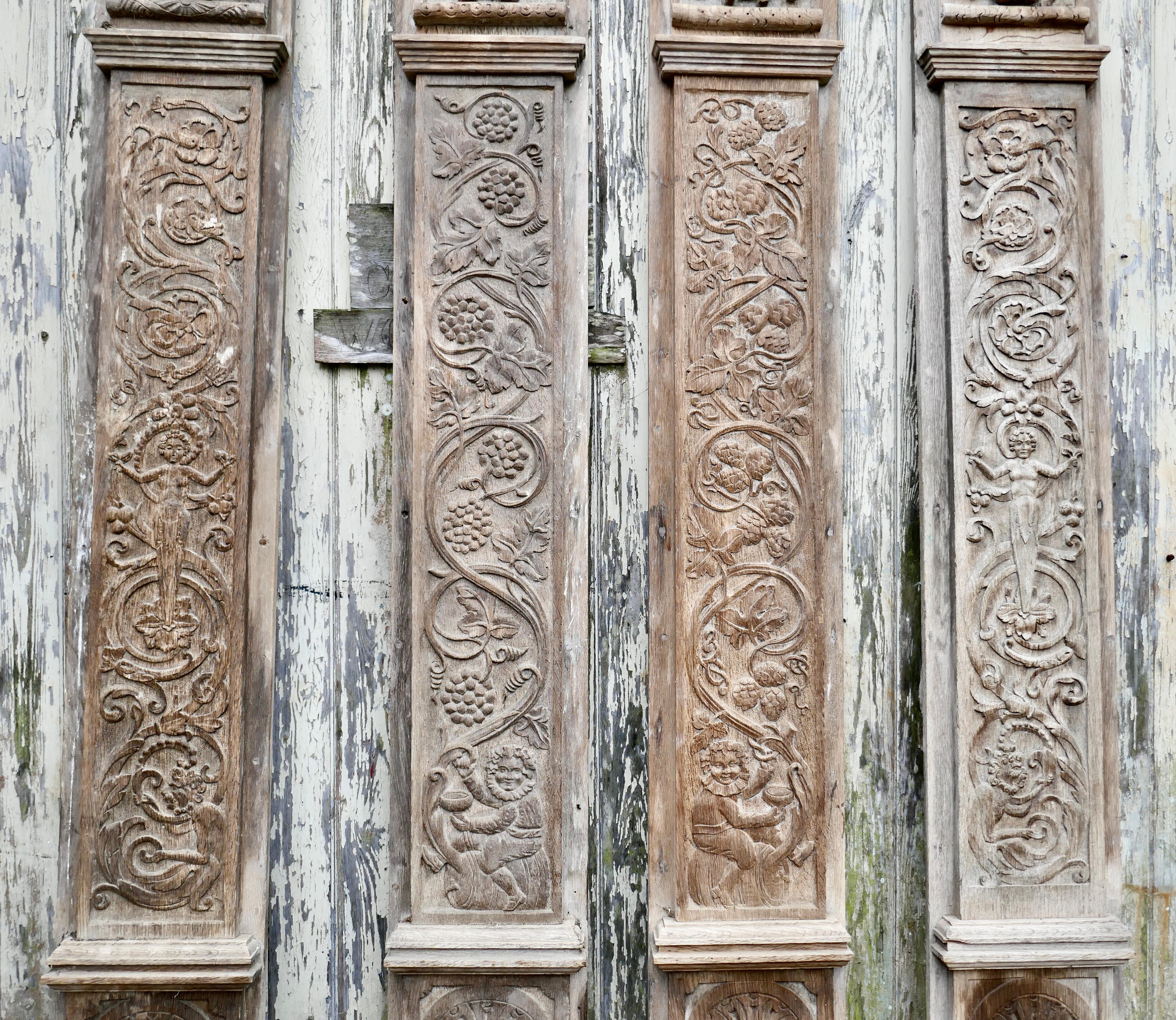 Set of 4, 18th Century Carved Oak Wall Panels 4