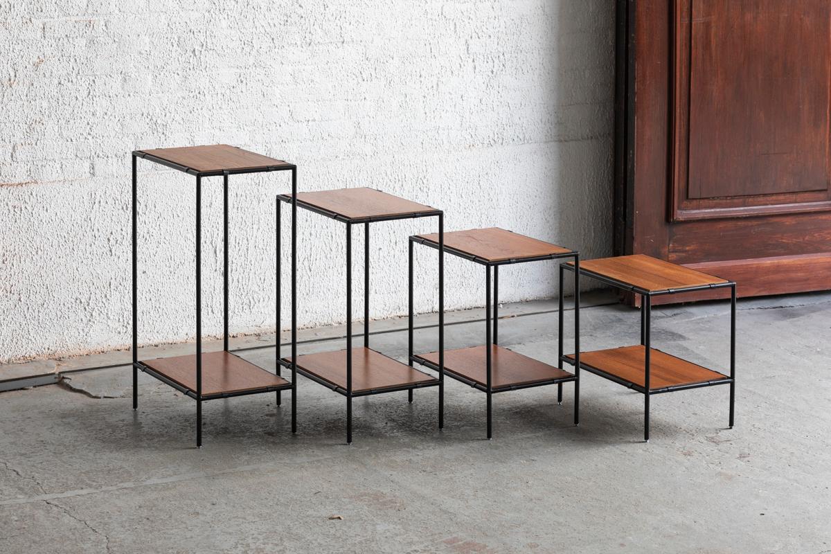 Danish Set of 4 Abstracta side tables by Poul Cadovius,  Denmark, 1960's