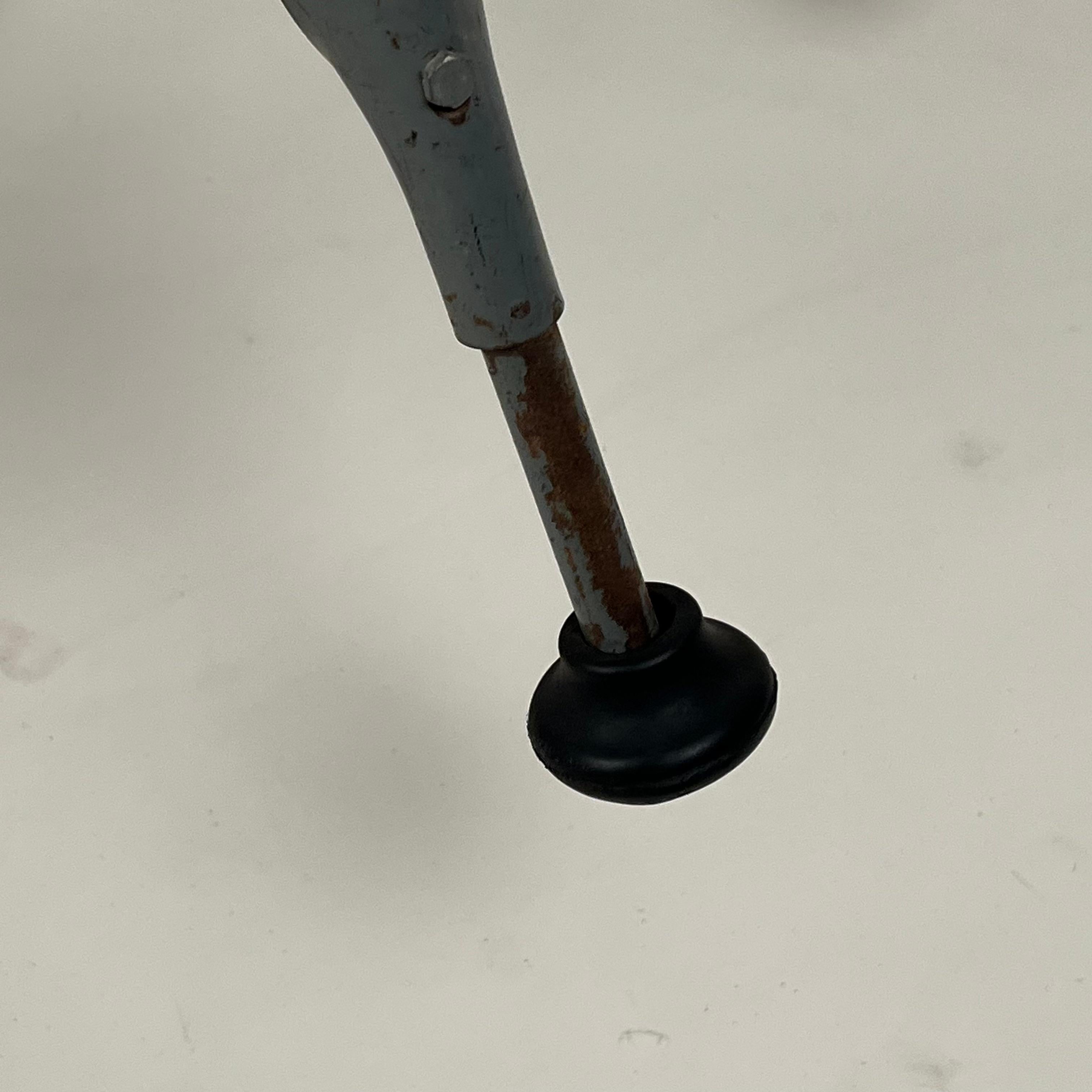 Metal Set of 4 Adjustable Patinated Steel Counter Stools by Lyon Manufacturing For Sale