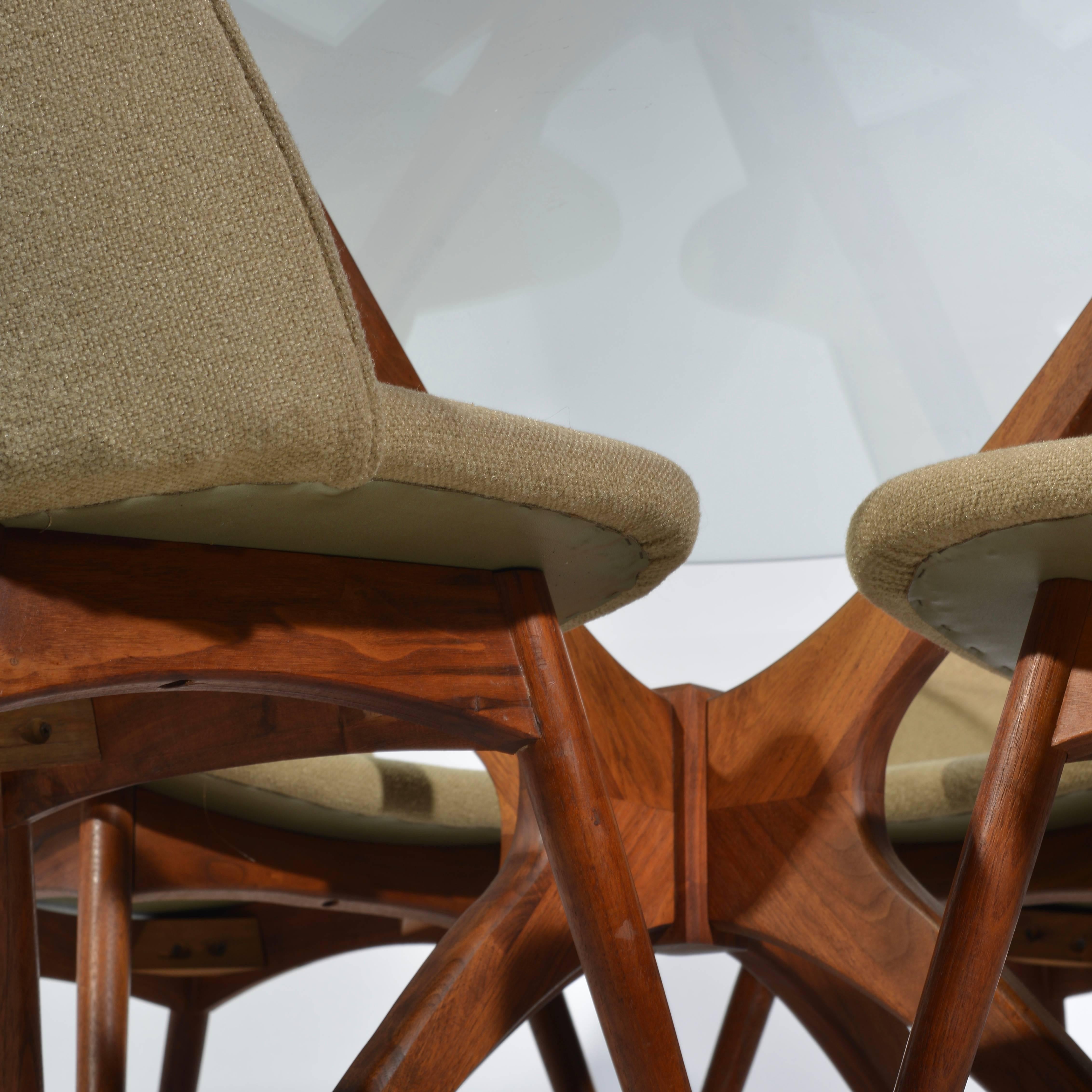 Set of 4 Adrian Pearsall Walnut Dining Chairs In Good Condition In Los Angeles, CA
