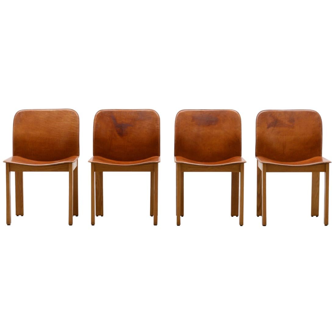 Set of 4 Afra & Tobia Scarpa Dining Chairs, Italy, 1970s