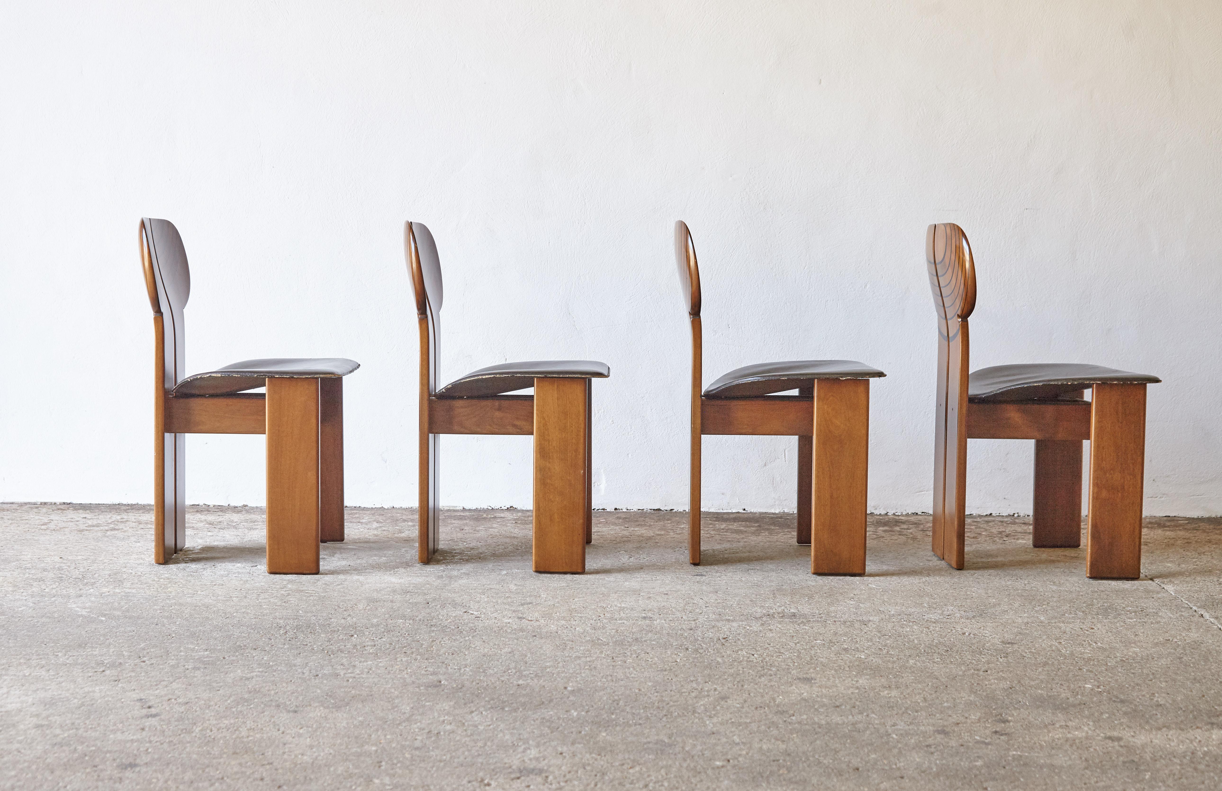 Set of 4 Africa Chairs, Afra & Tobia Scarpa, Maxalto Artona Series, Italy, 1970s 6