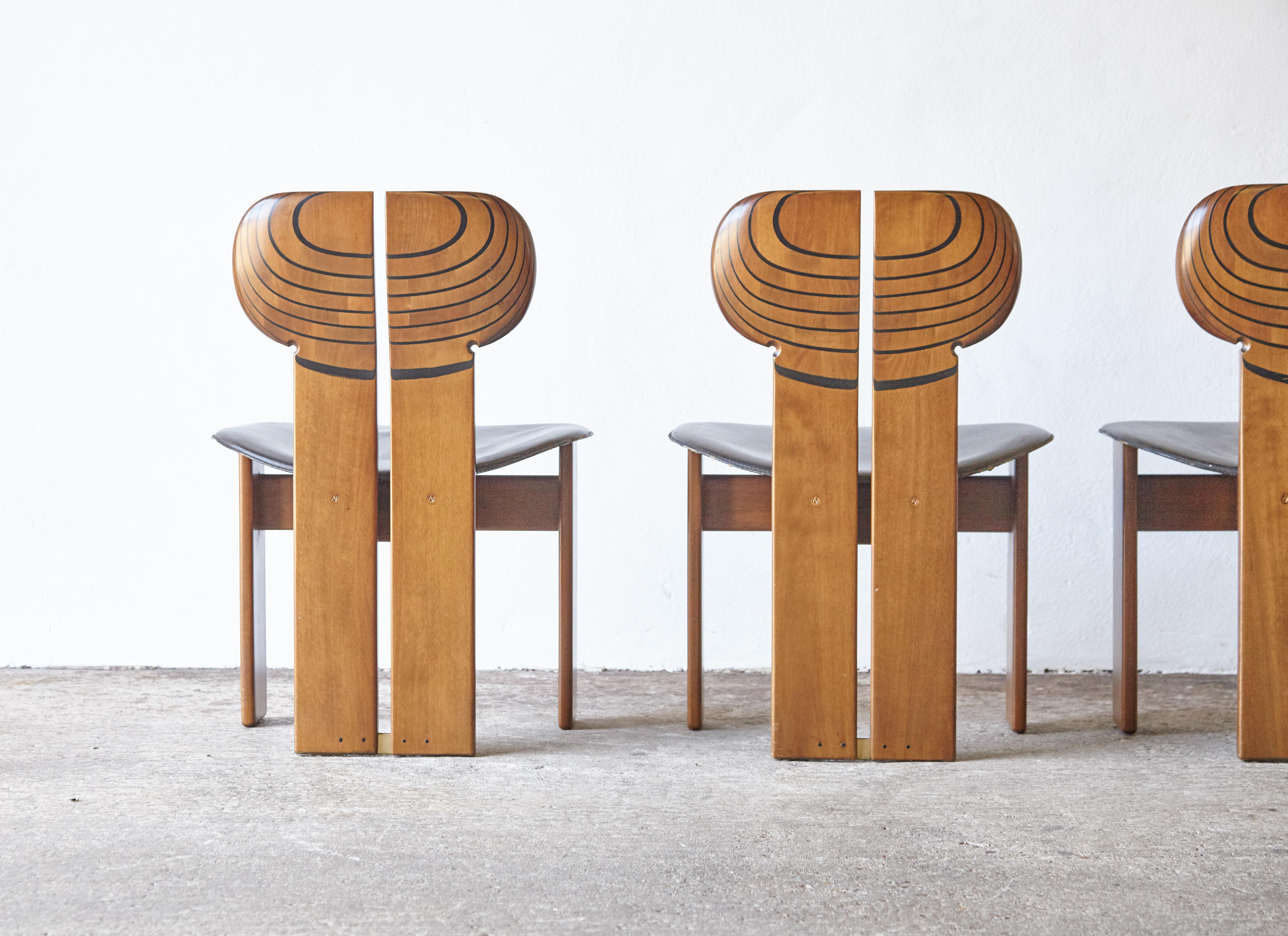 Set of 4 Africa Chairs, Afra & Tobia Scarpa, Maxalto Artona Series, Italy, 1970s 1