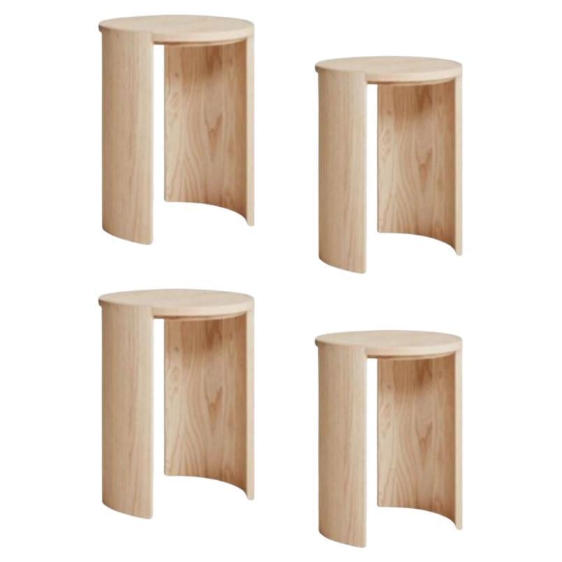 Set of 4, Airisto Side Tables/Stools, Natural Color by Made by Choice For Sale