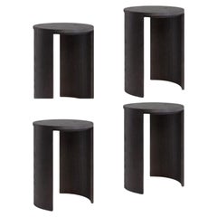 Set of 4, Airisto Side Tables/ Stools, Stained Black by Made by Choice