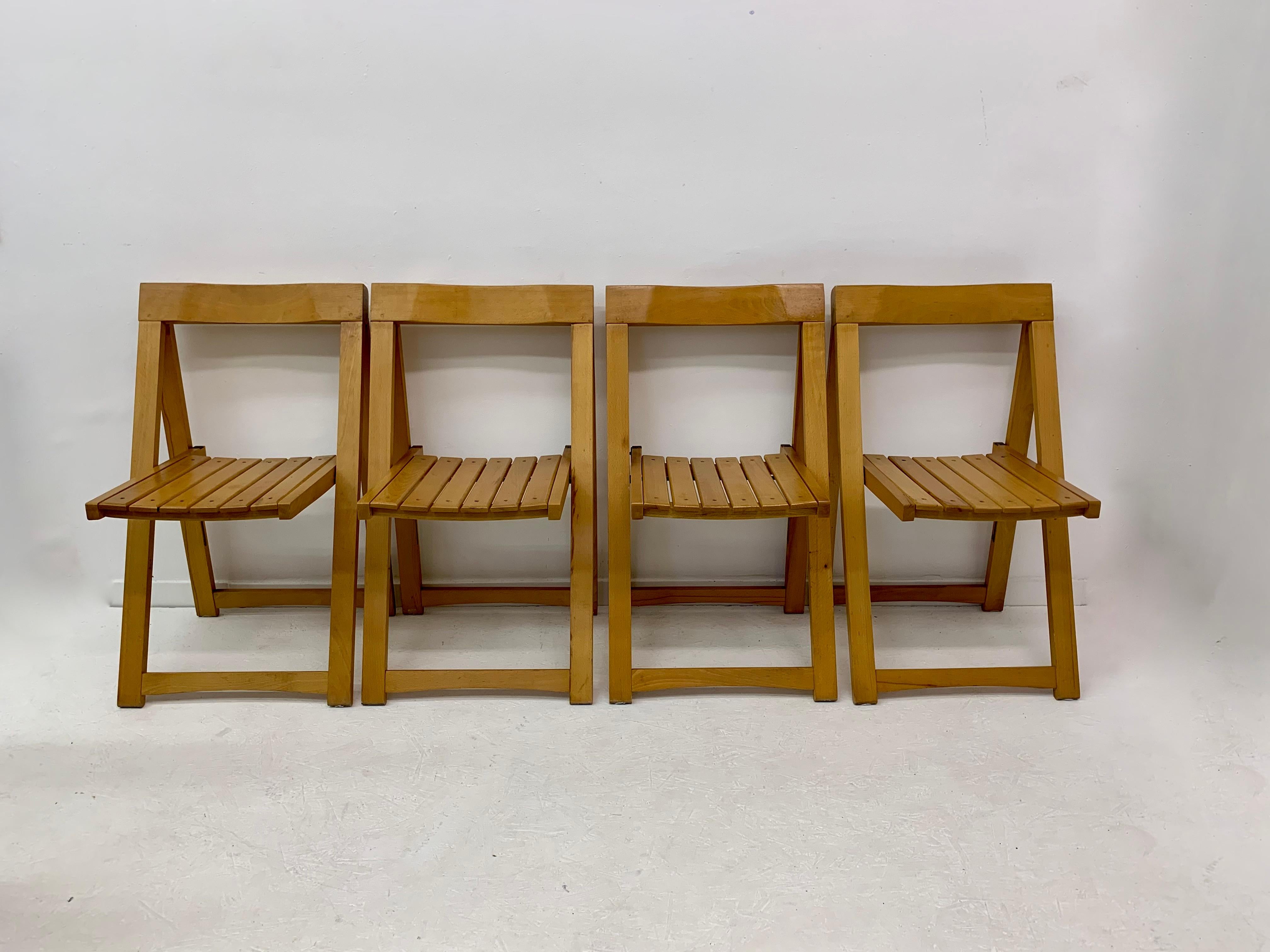 Set of 4 Aldo Jacober for Alberto Bazzani folding chairs, 1960’s For Sale 3