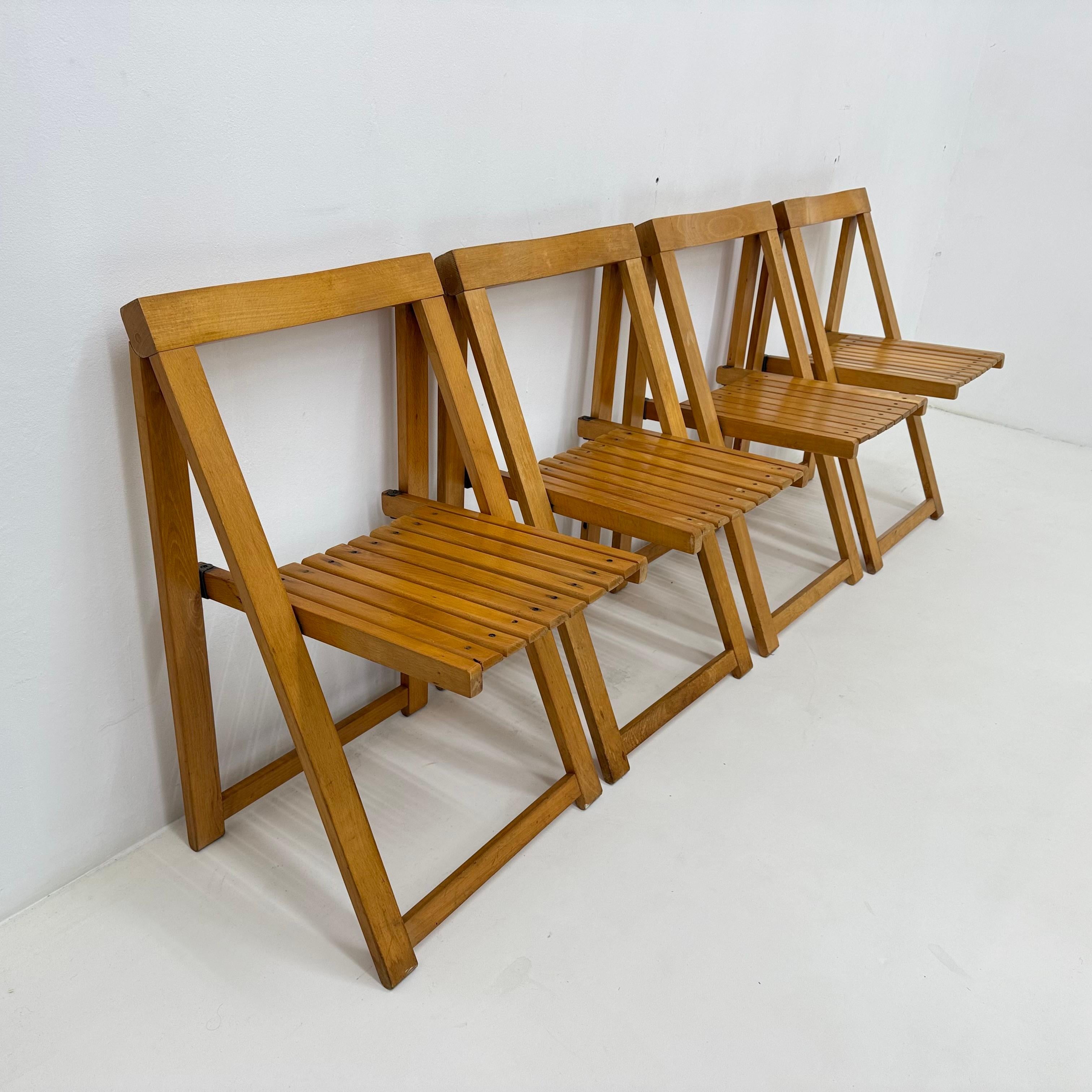 Juego de 4 sillas plegables Aldo Jacober para Alberto Bazzani, años 60 en venta 3
