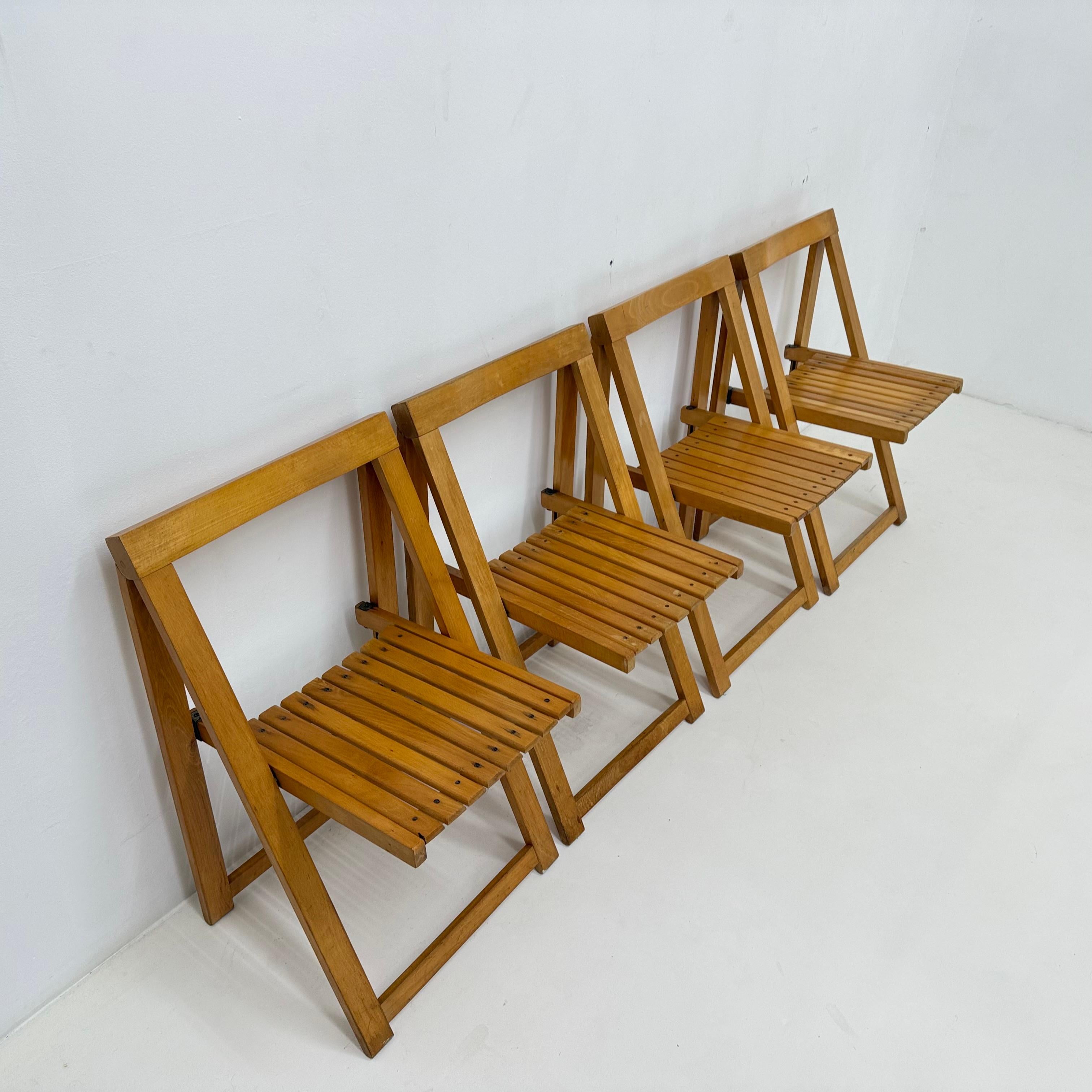 Juego de 4 sillas plegables Aldo Jacober para Alberto Bazzani, años 60 en venta 6