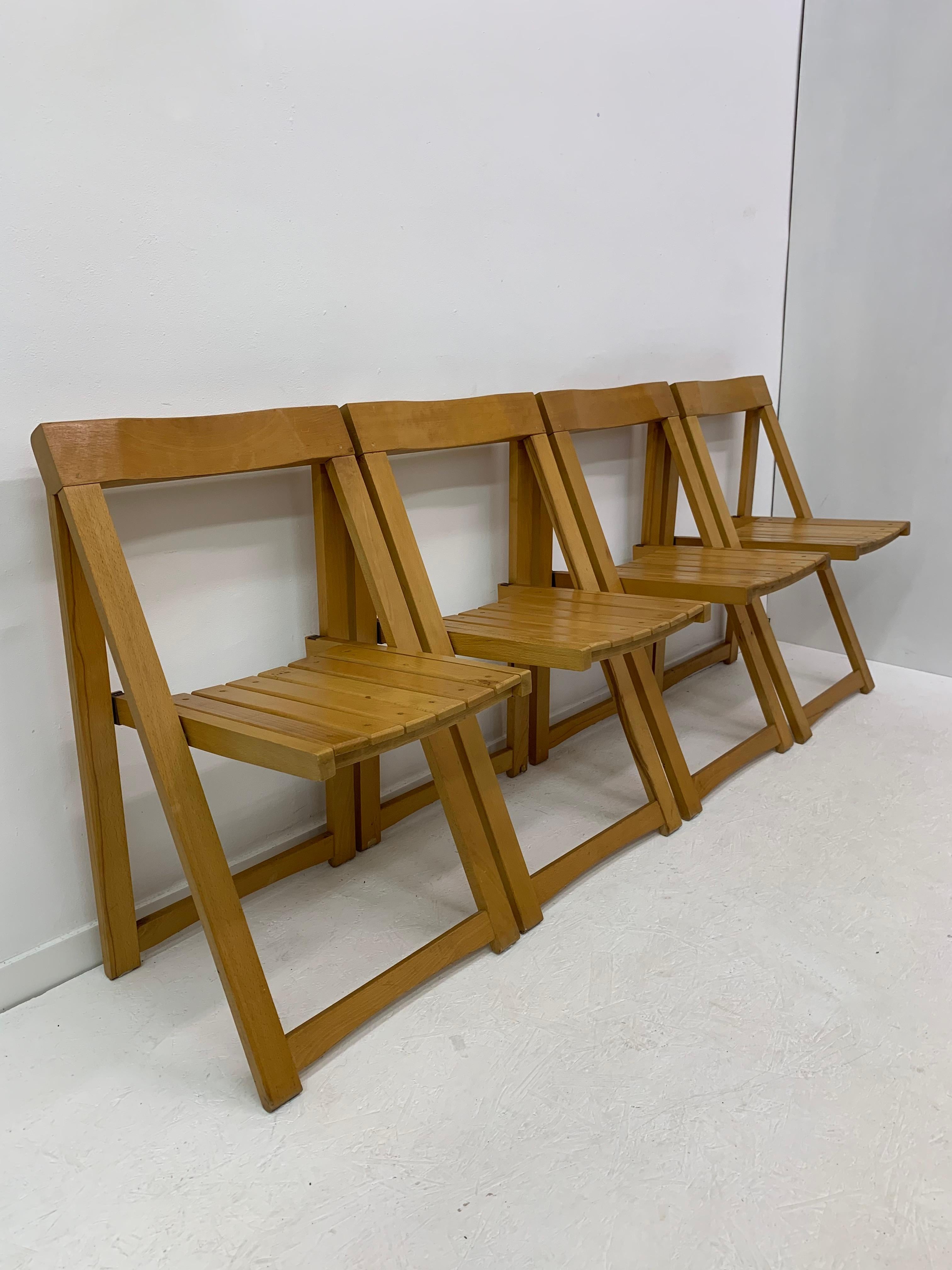 Set of 4 Aldo Jacober for Alberto Bazzani folding chairs, 1960’s For Sale 7