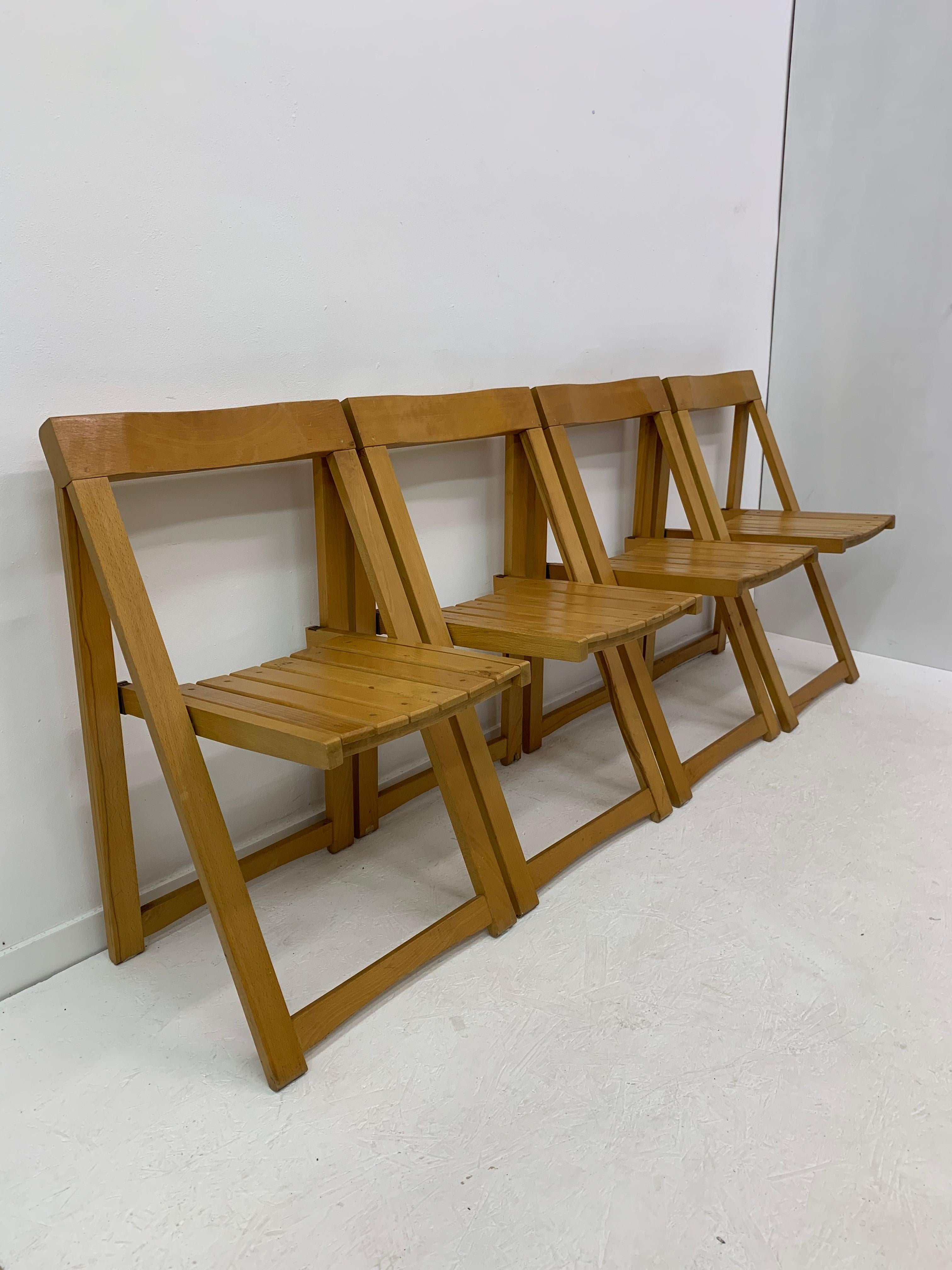 Set of 4 Aldo Jacober for Alberto Bazzani folding chairs, 1960’s For Sale 8