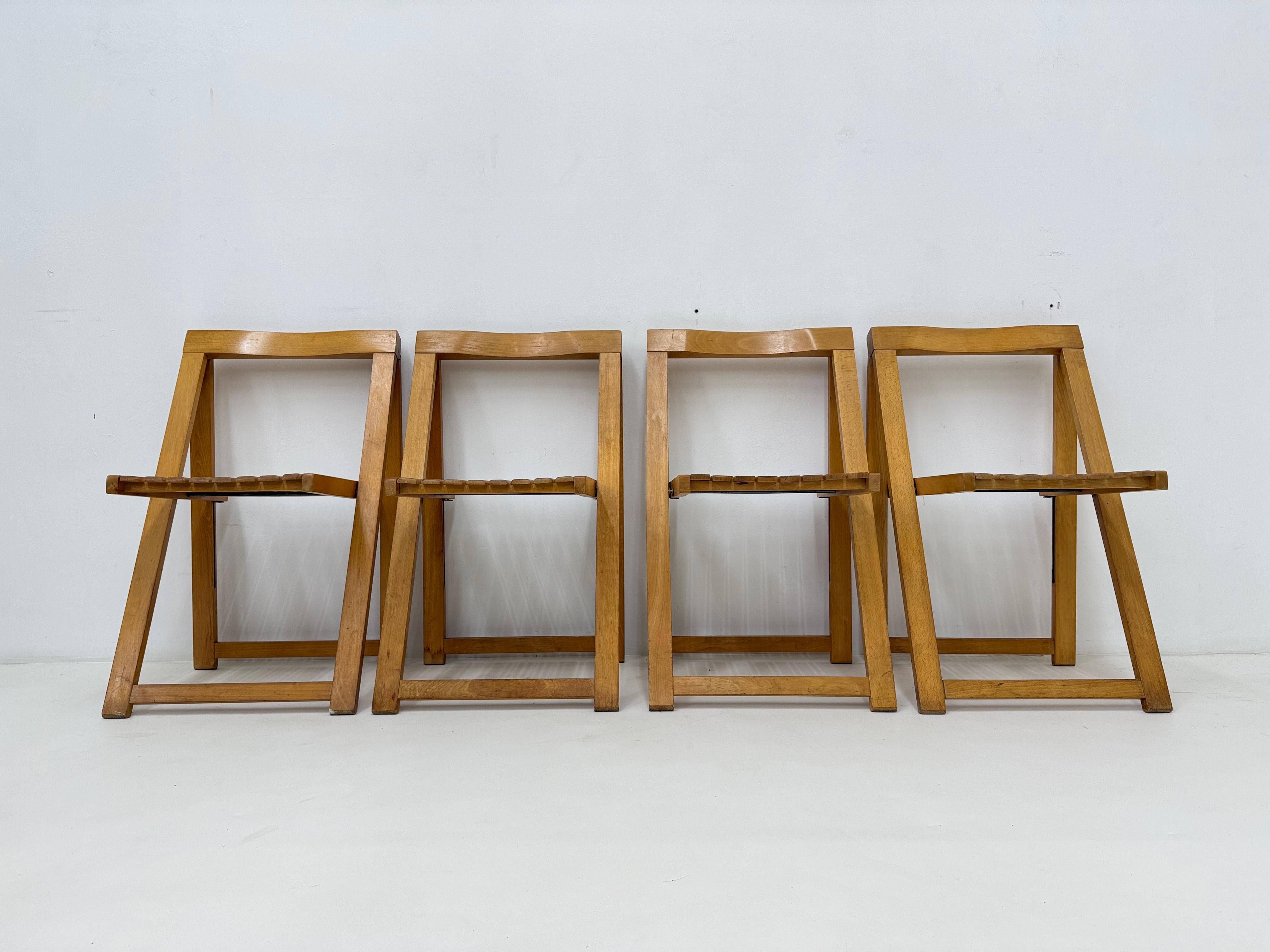 Juego de 4 sillas plegables Aldo Jacober para Alberto Bazzani, años 60 en venta 8