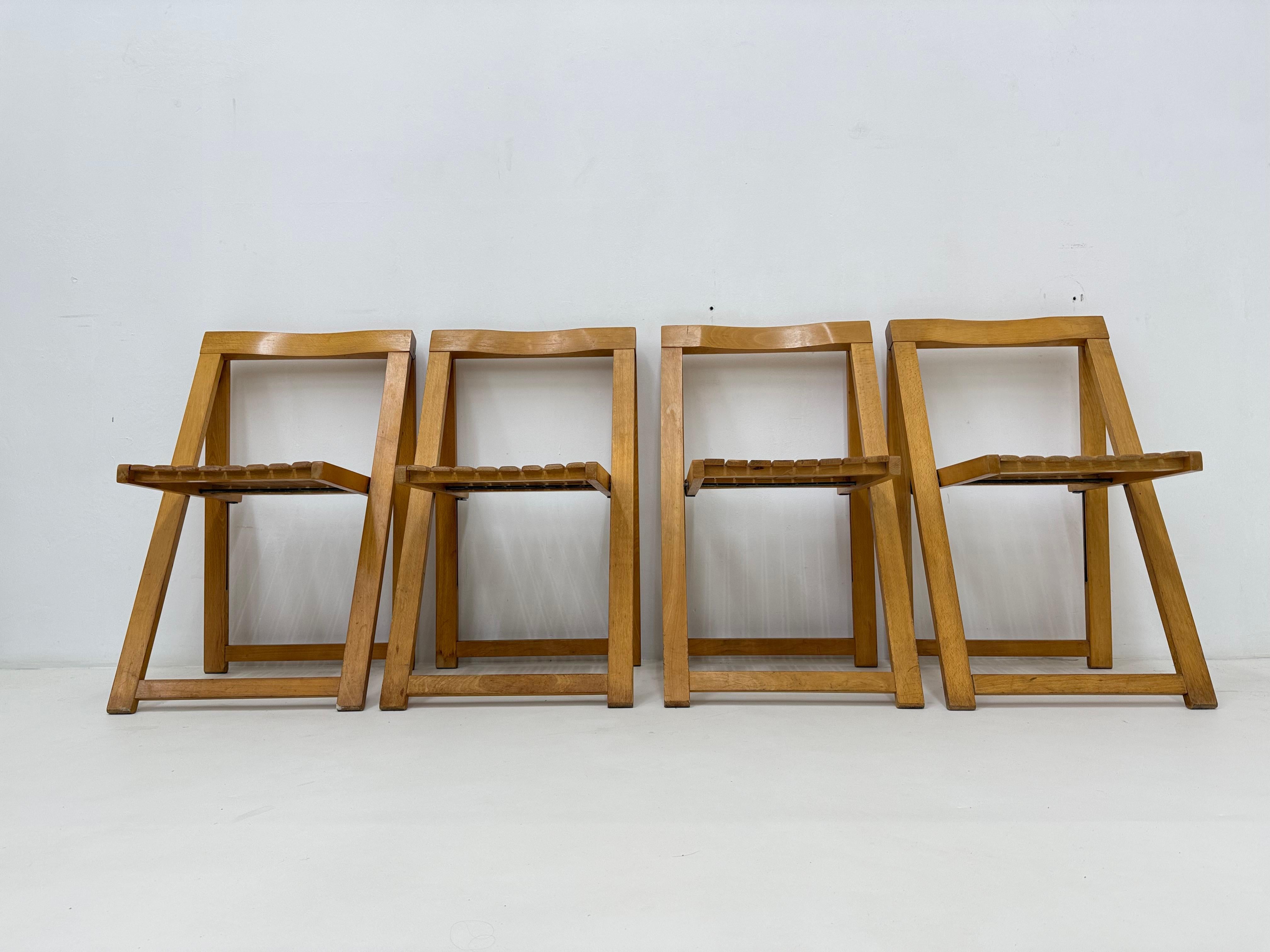 Juego de 4 sillas plegables Aldo Jacober para Alberto Bazzani, años 60 en venta 9