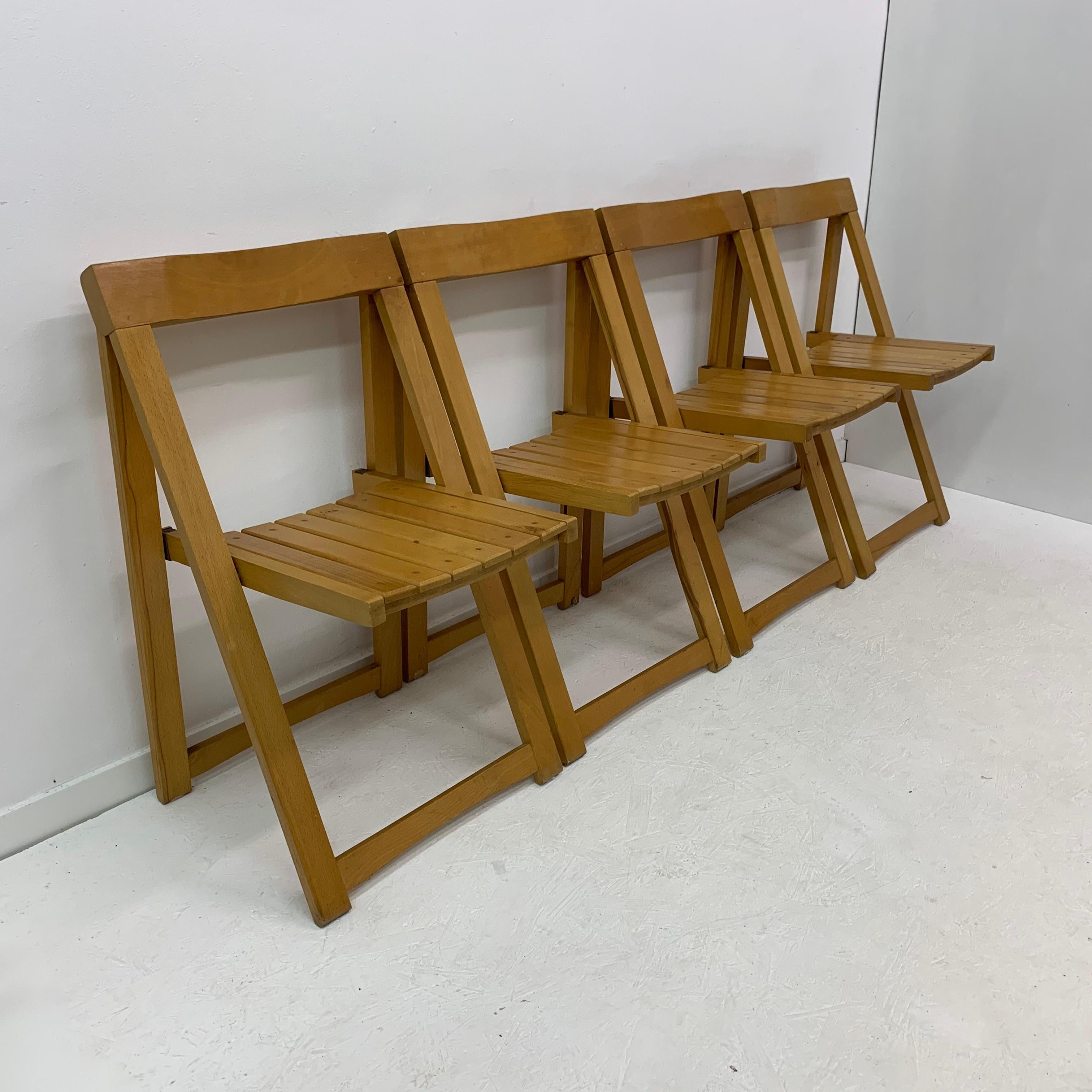 Set of 4 Aldo Jacober for Alberto Bazzani folding chairs, 1960’s For Sale 10
