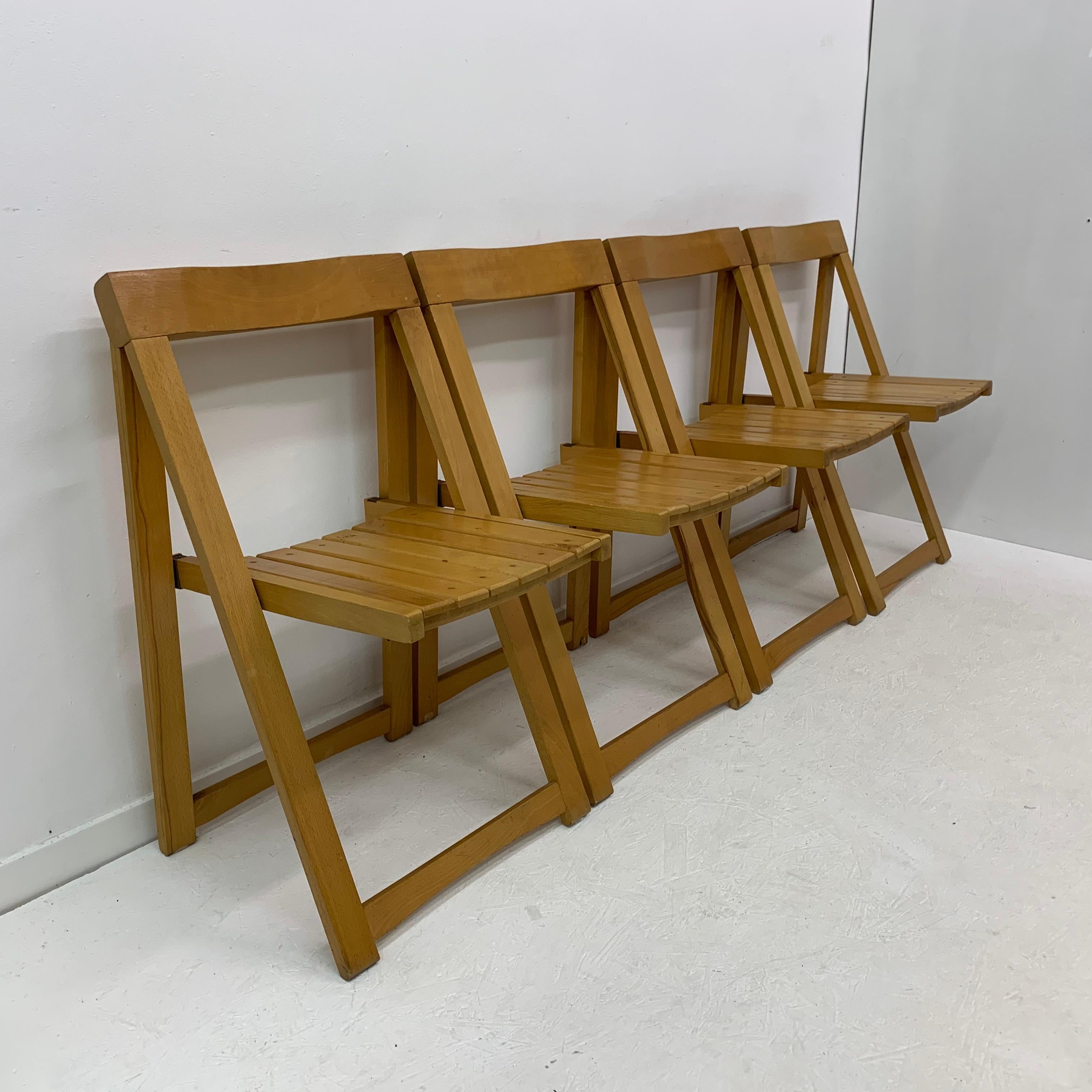 Set of 4 Aldo Jacober for Alberto Bazzani folding chairs, 1960’s For Sale 11