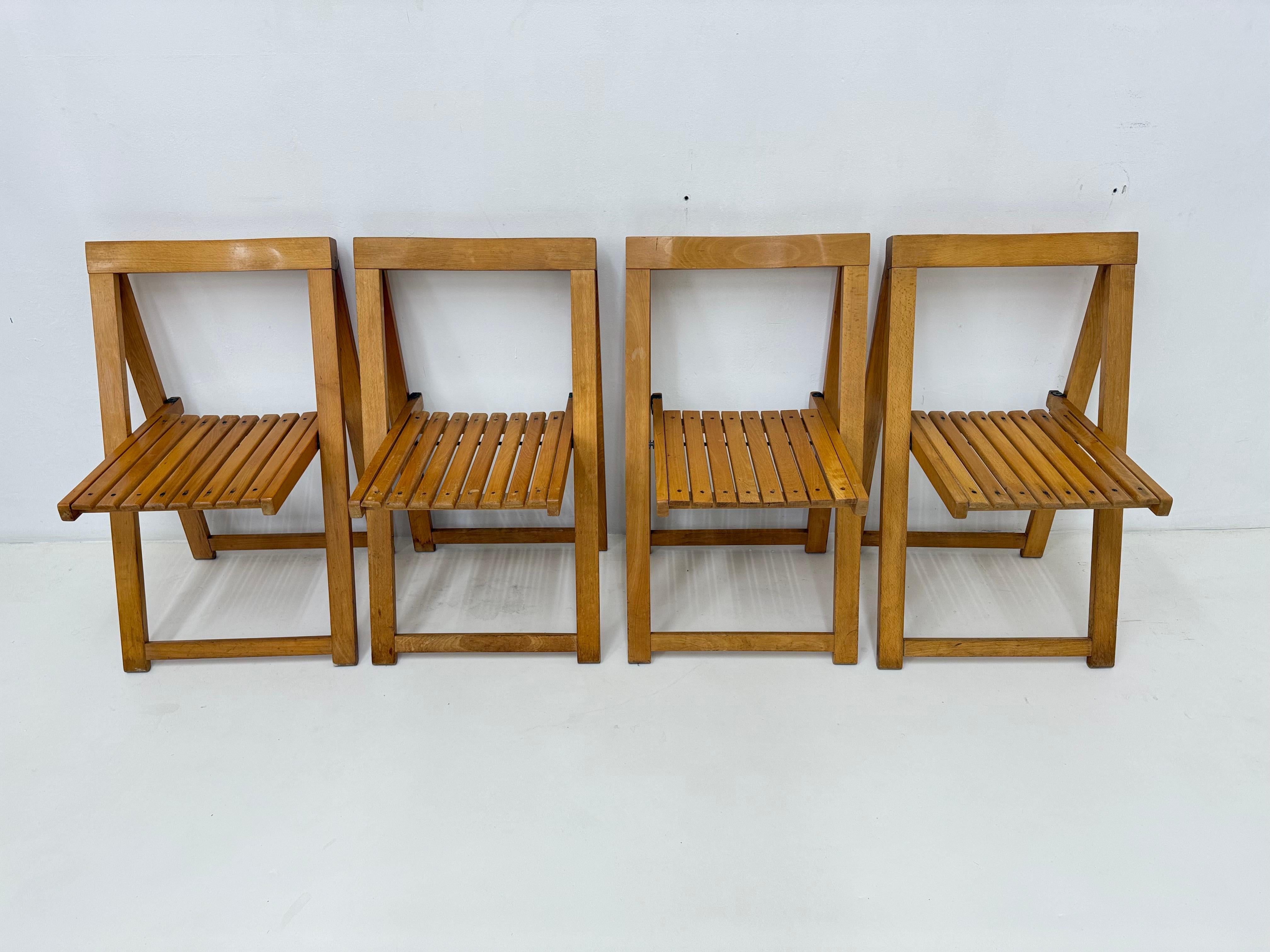 Juego de 4 sillas plegables Aldo Jacober para Alberto Bazzani, años 60 en venta 11