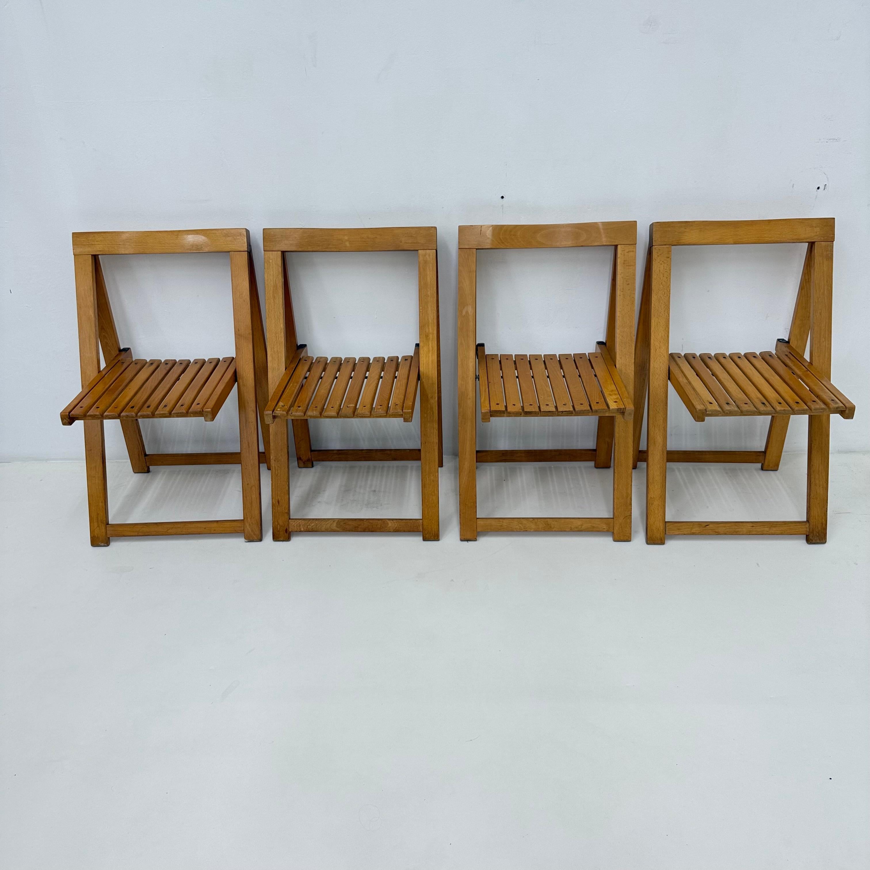 Juego de 4 sillas plegables Aldo Jacober para Alberto Bazzani, años 60 en venta 12