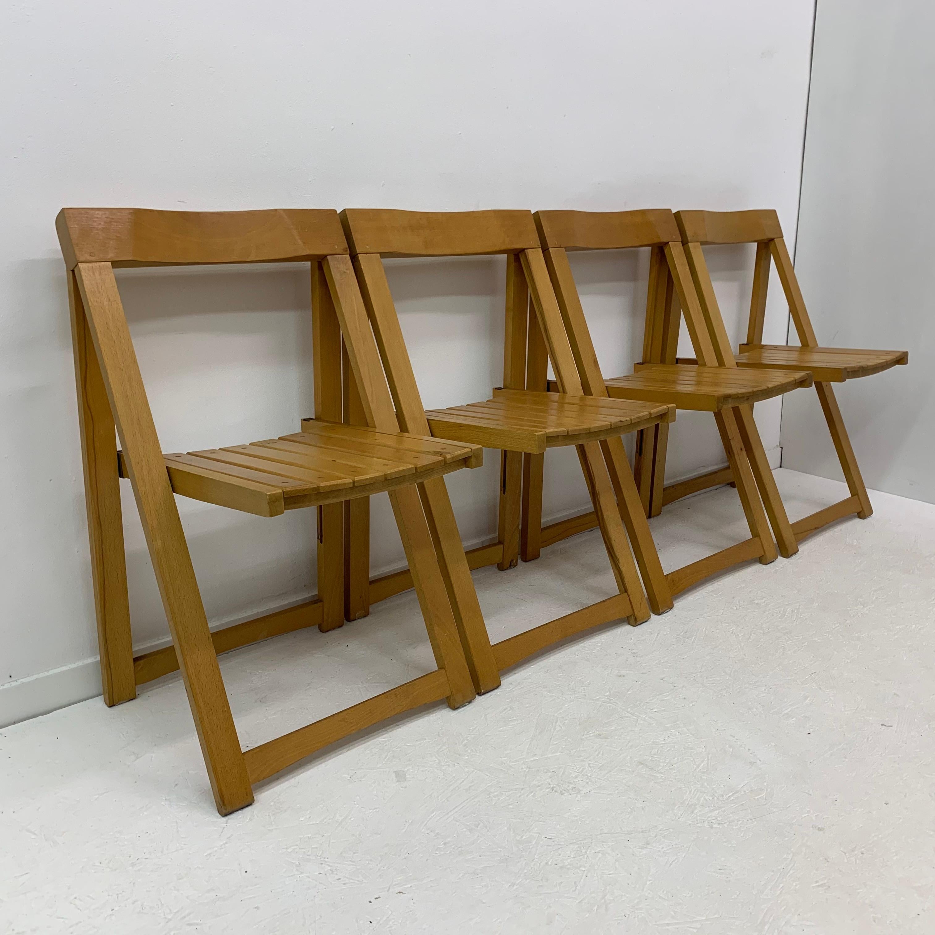 Set of 4 Aldo Jacober for Alberto Bazzani folding chairs, 1960’s For Sale 13