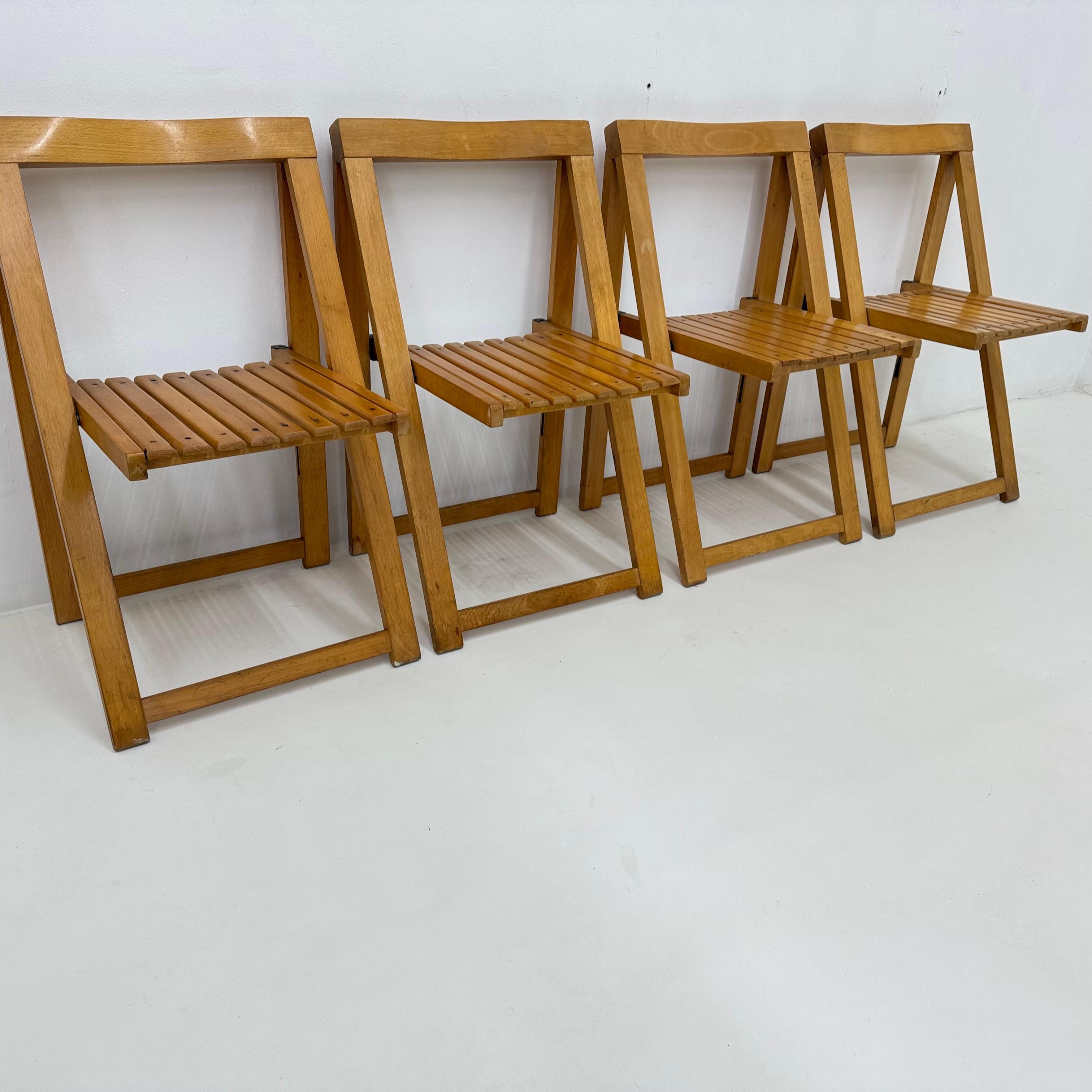 Juego de 4 sillas plegables Aldo Jacober para Alberto Bazzani, años 60 en venta 13