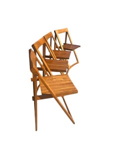 Set of 4 Aldo Jacober for Alberto Bazzani Folding Chairs