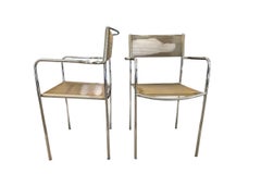 Set of 4 Alias 131 Spaghetti Armchairs Clear PVC Seat And Chrome Frame