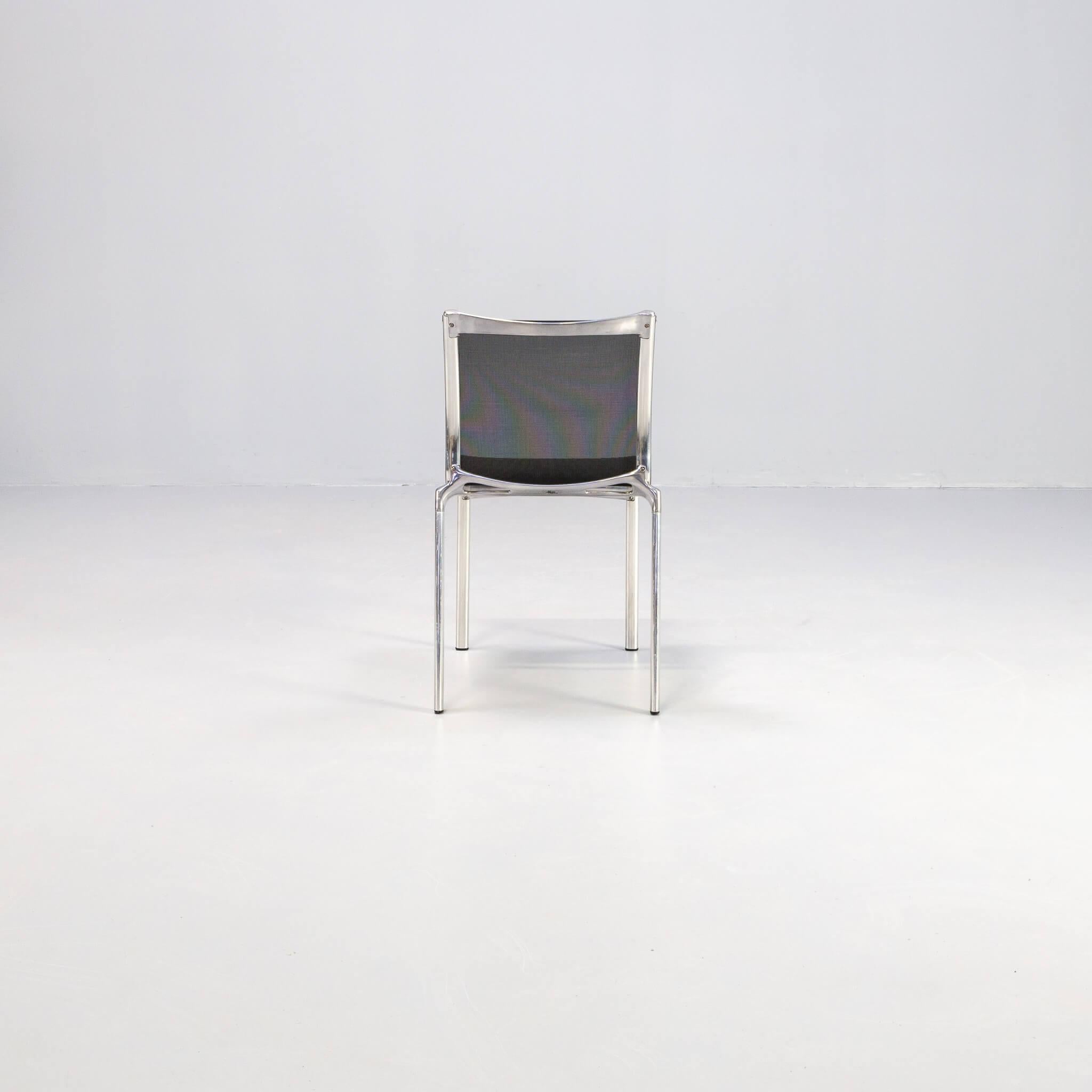 Lot de 4 chaises Alias Highframe 40 d'Alberto Meda en aluminium et Netwave 3