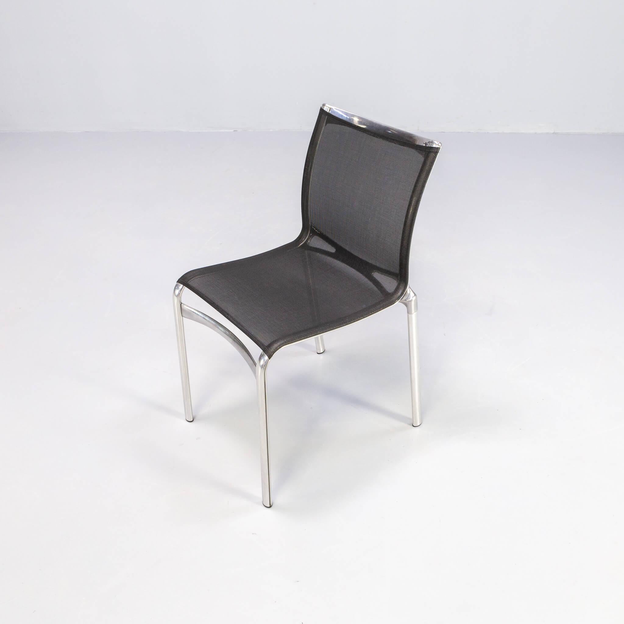 Lot de 4 chaises Alias Highframe 40 d'Alberto Meda en aluminium et Netwave 4