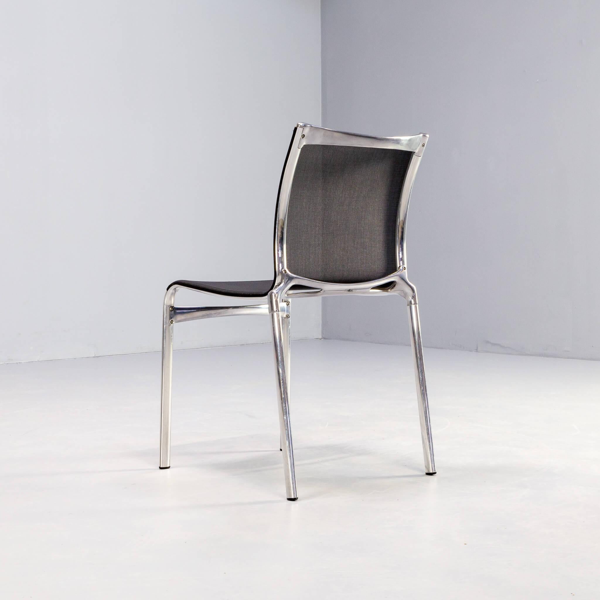 Lot de 4 chaises Alias Highframe 40 d'Alberto Meda en aluminium et Netwave 5