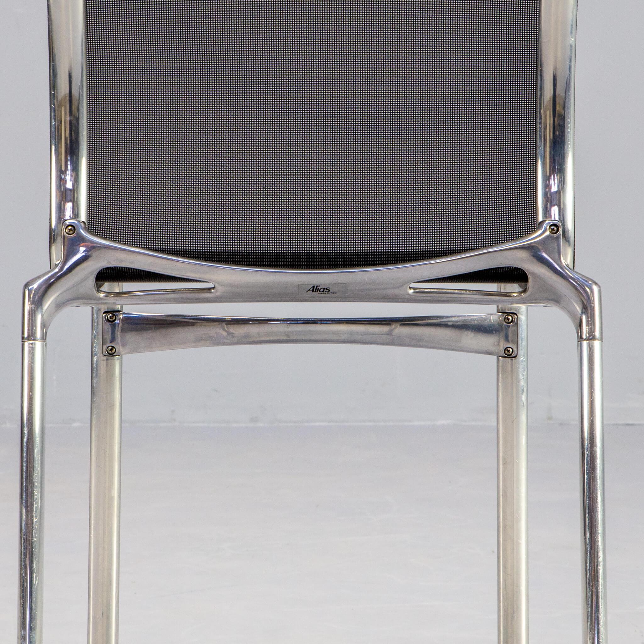 Lot de 4 chaises Alias Highframe 40 d'Alberto Meda en aluminium et Netwave 6