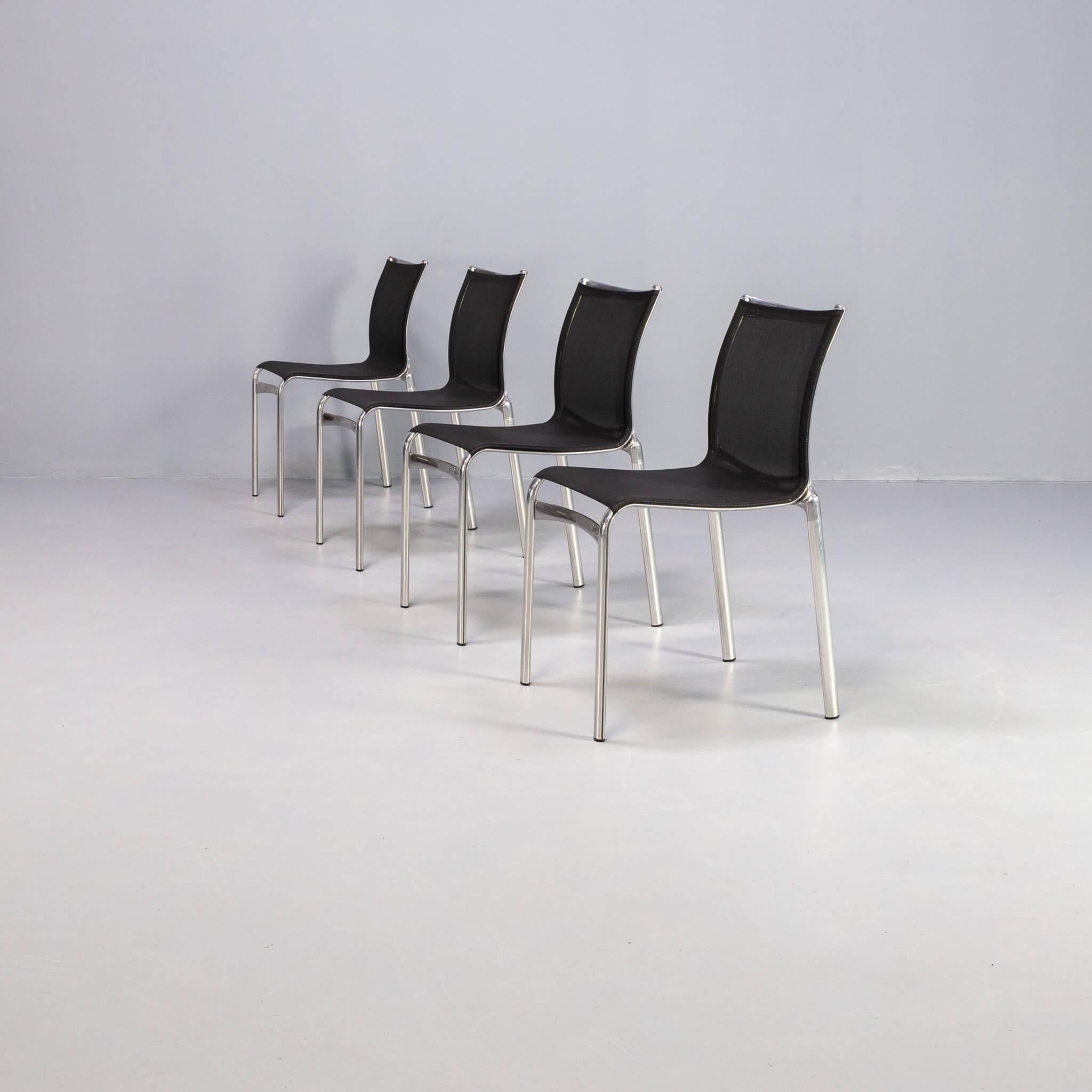 Mid-Century Modern Lot de 4 chaises Alias Highframe 40 d'Alberto Meda en aluminium et Netwave