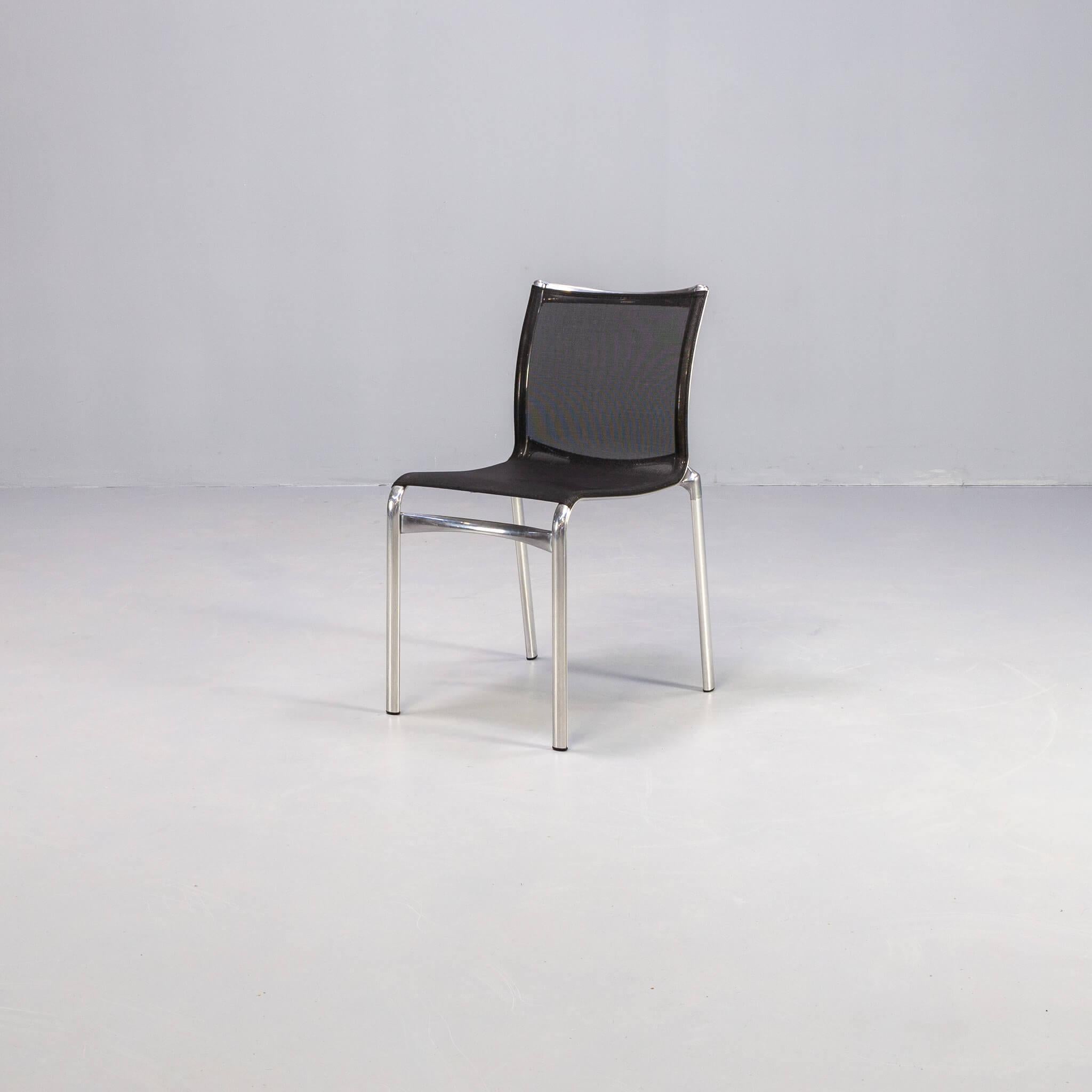XXIe siècle et contemporain Lot de 4 chaises Alias Highframe 40 d'Alberto Meda en aluminium et Netwave