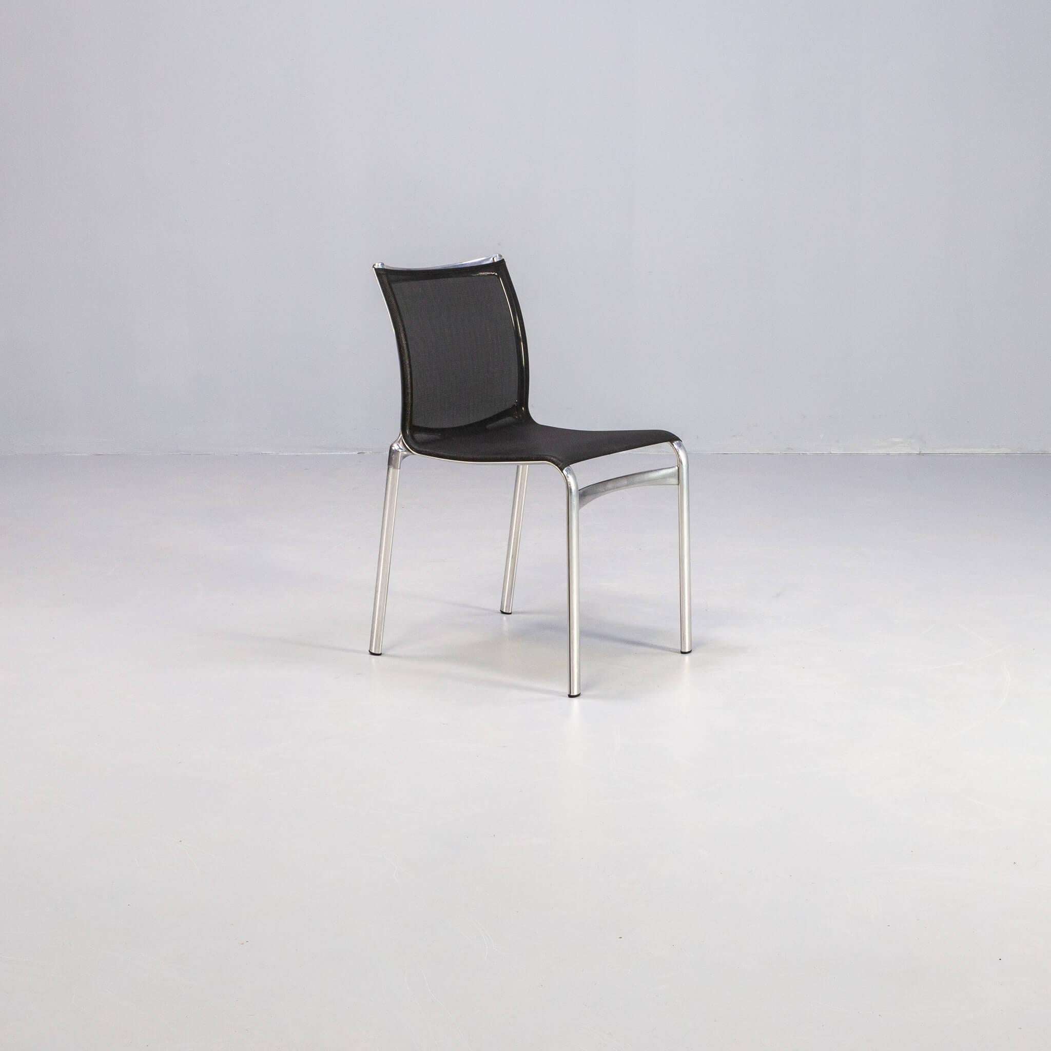 Lot de 4 chaises Alias Highframe 40 d'Alberto Meda en aluminium et Netwave 1