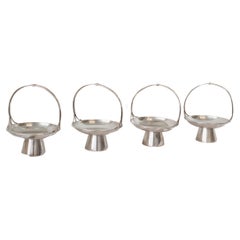 Set of 4 alpacca fruit baskets by Gio Ponti for Arthur Krupp, Italy, 1930s