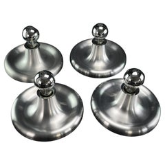 Set of 4 Aluminium Wall Lamps, Space Age, 1970s