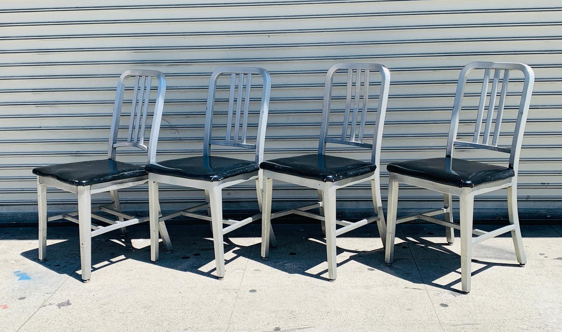 Mid-Century Modern Set of 4 Aluminum Chairs by Goodform