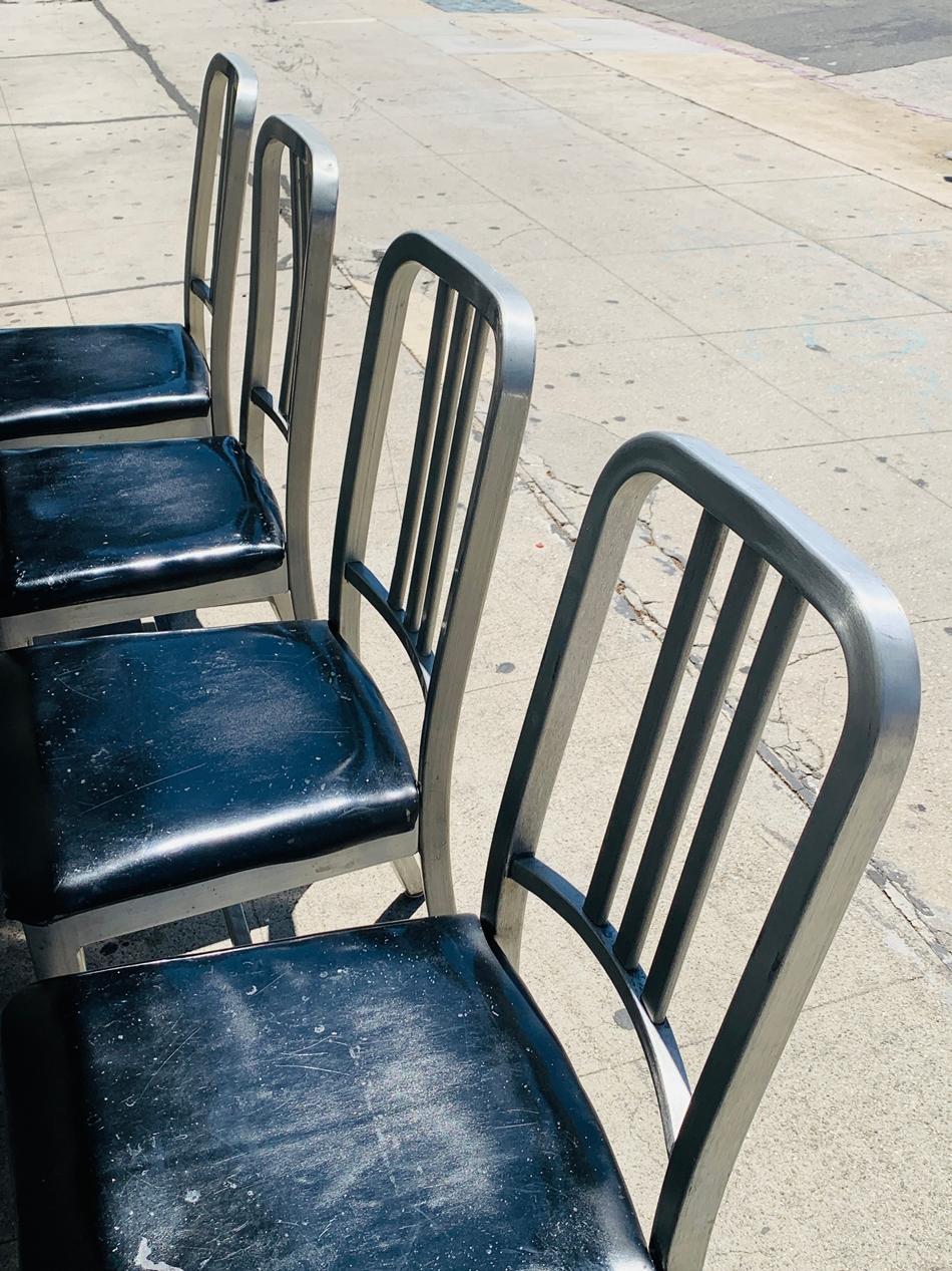 Mid-20th Century Set of 4 Aluminum Chairs by Goodform